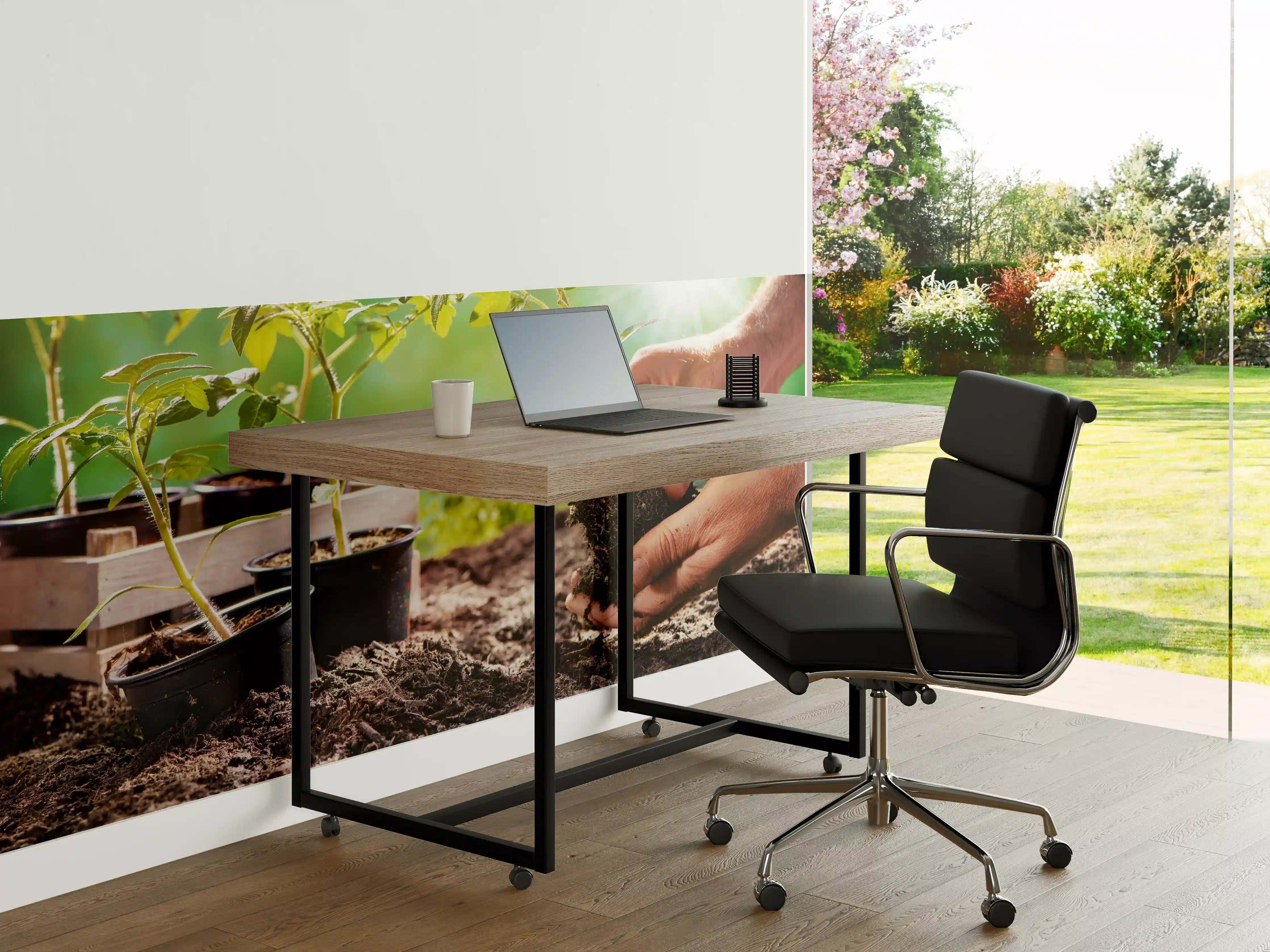 Büro Wandgestaltung - Landwirt pflanzt Tomatensetzlinge 
