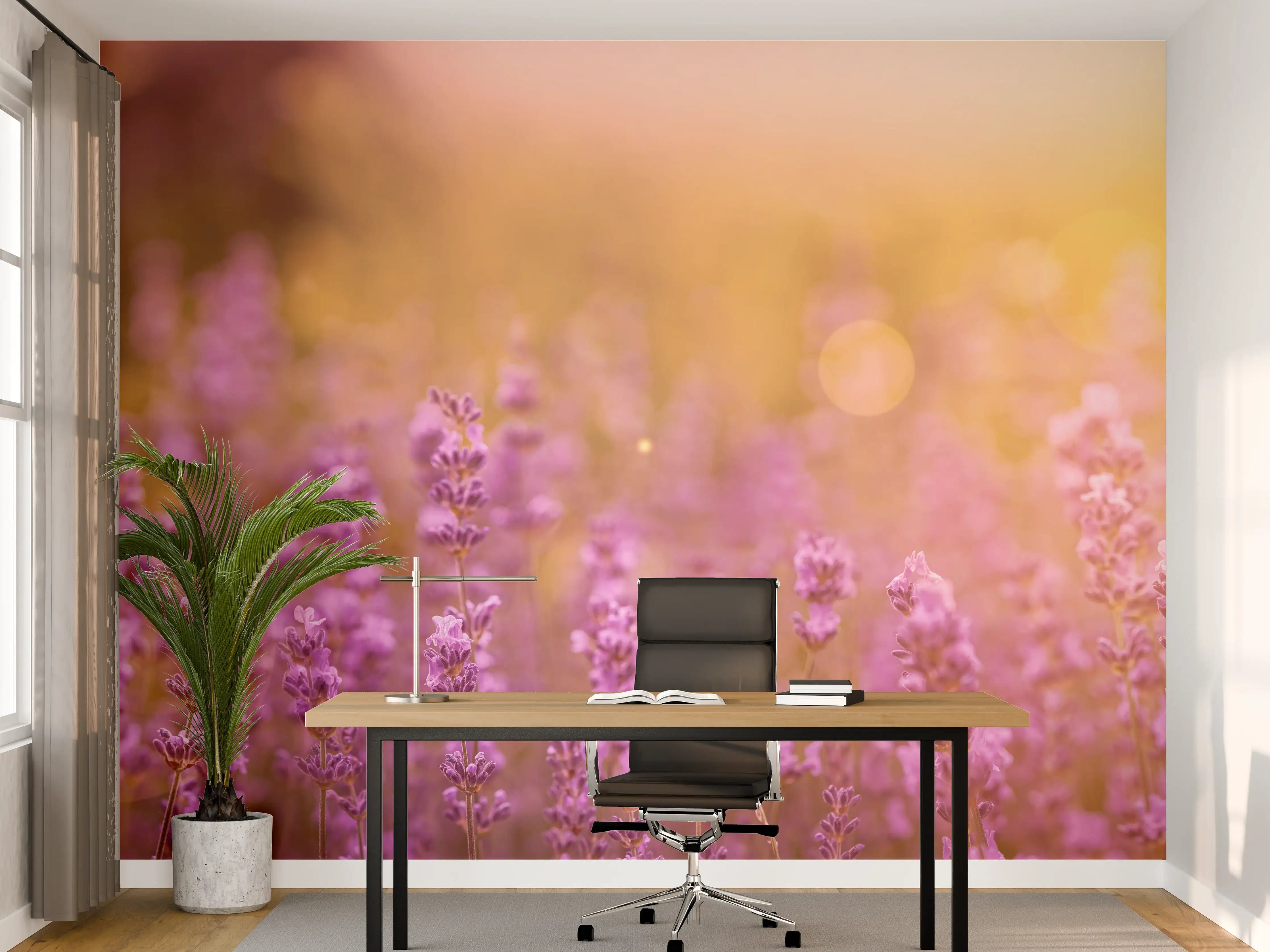 Büro Wandgestaltung - Lavendelfeld im warmen Abendlicht