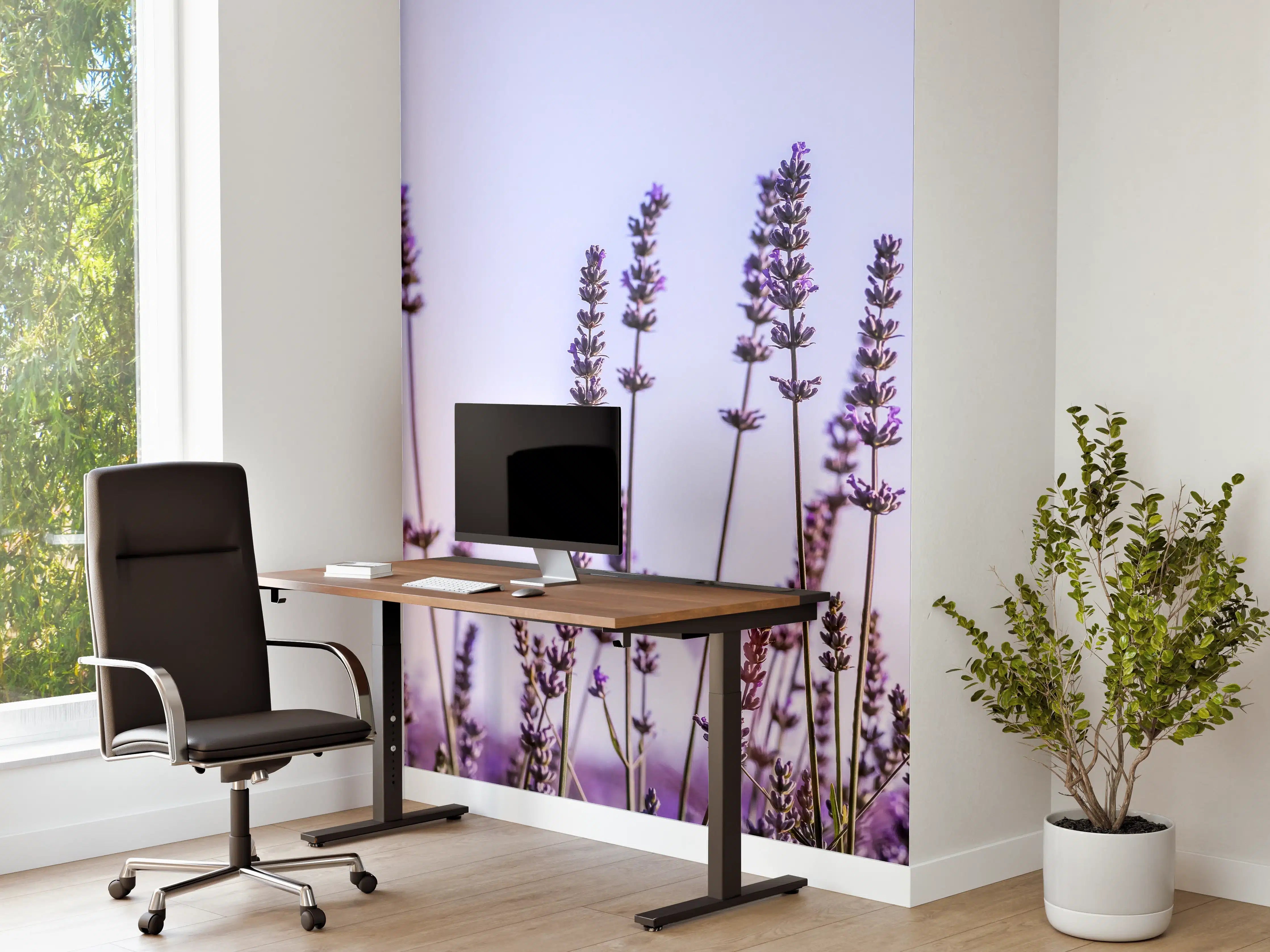 Büro Wandgestaltung - Lavendelfeld in Lila-Blau