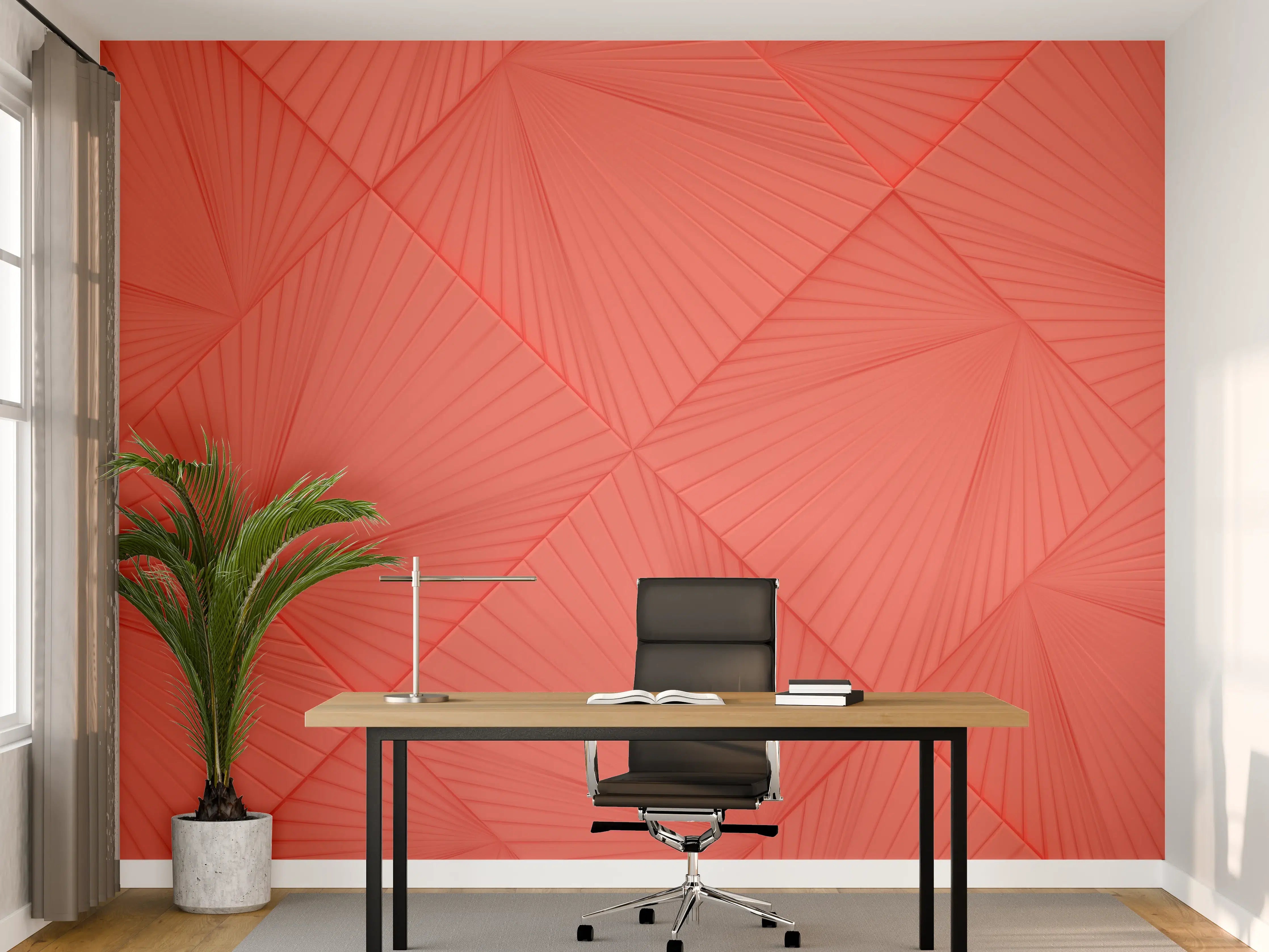Büro Wandgestaltung - Lebendige Korallen-Geometrie