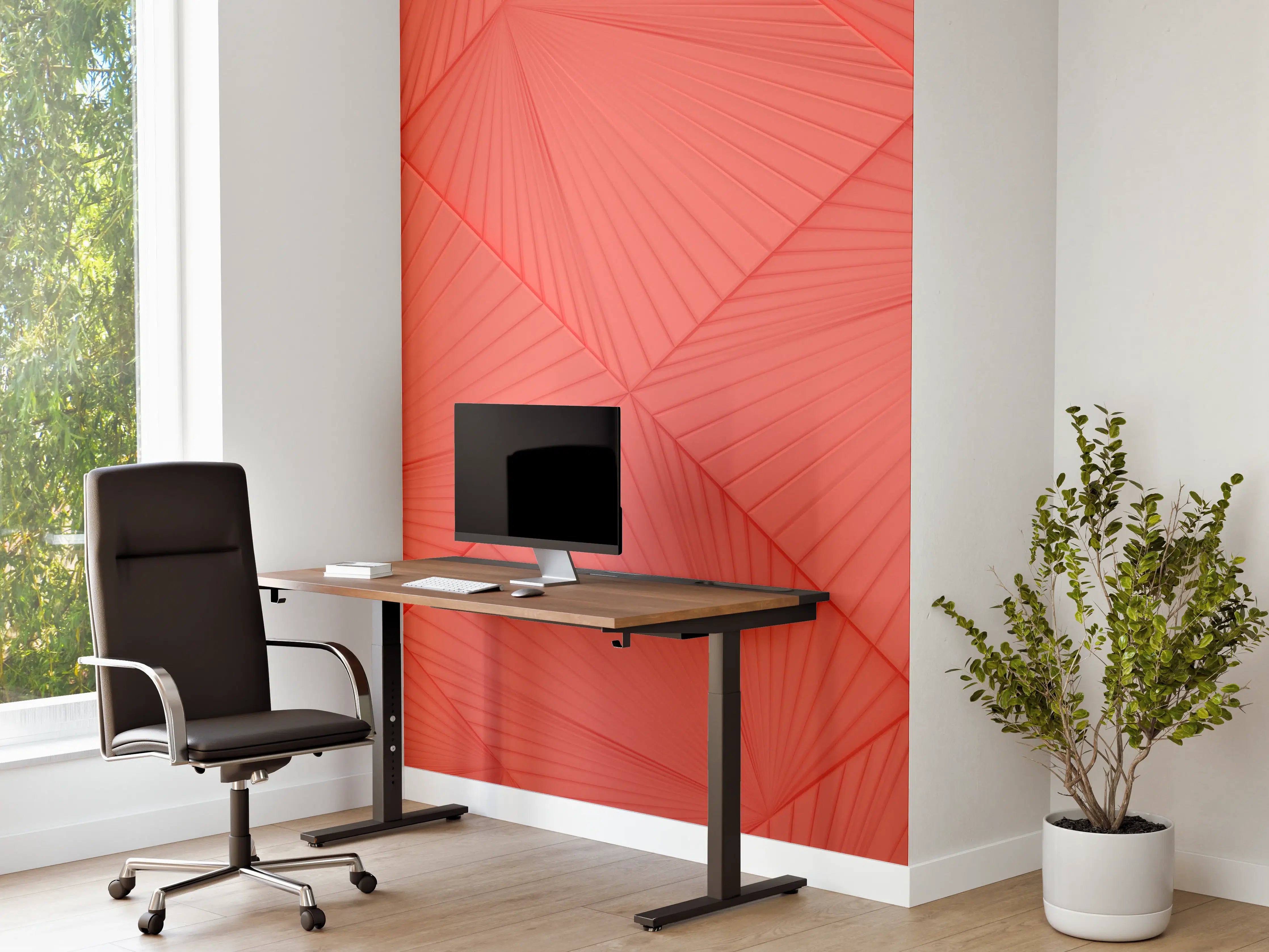 Büro Wandgestaltung - Lebendige Korallen-Geometrie