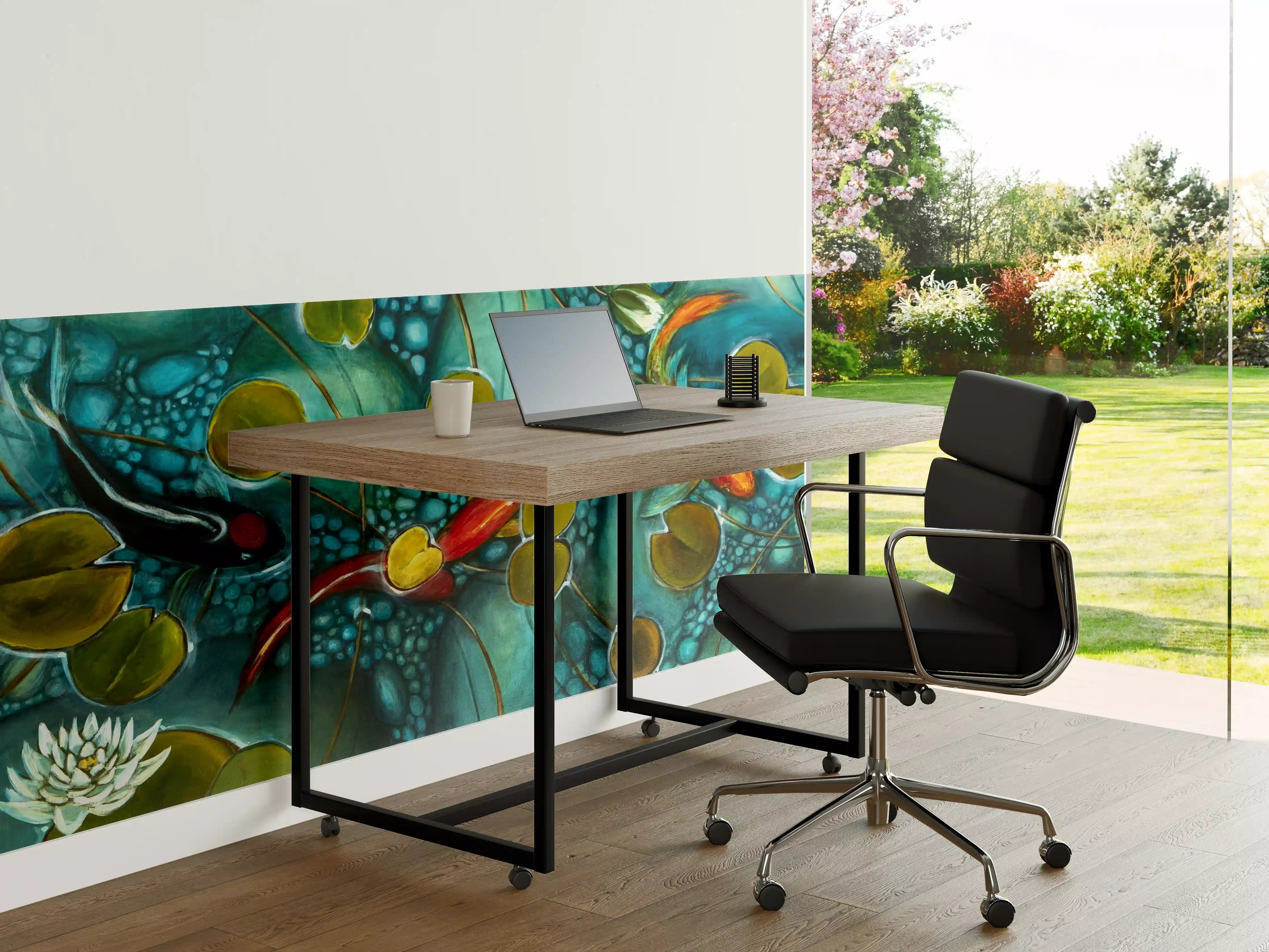 Büro Wandgestaltung - Lebendige Unterwasserwelt mit Koi-Fischen
