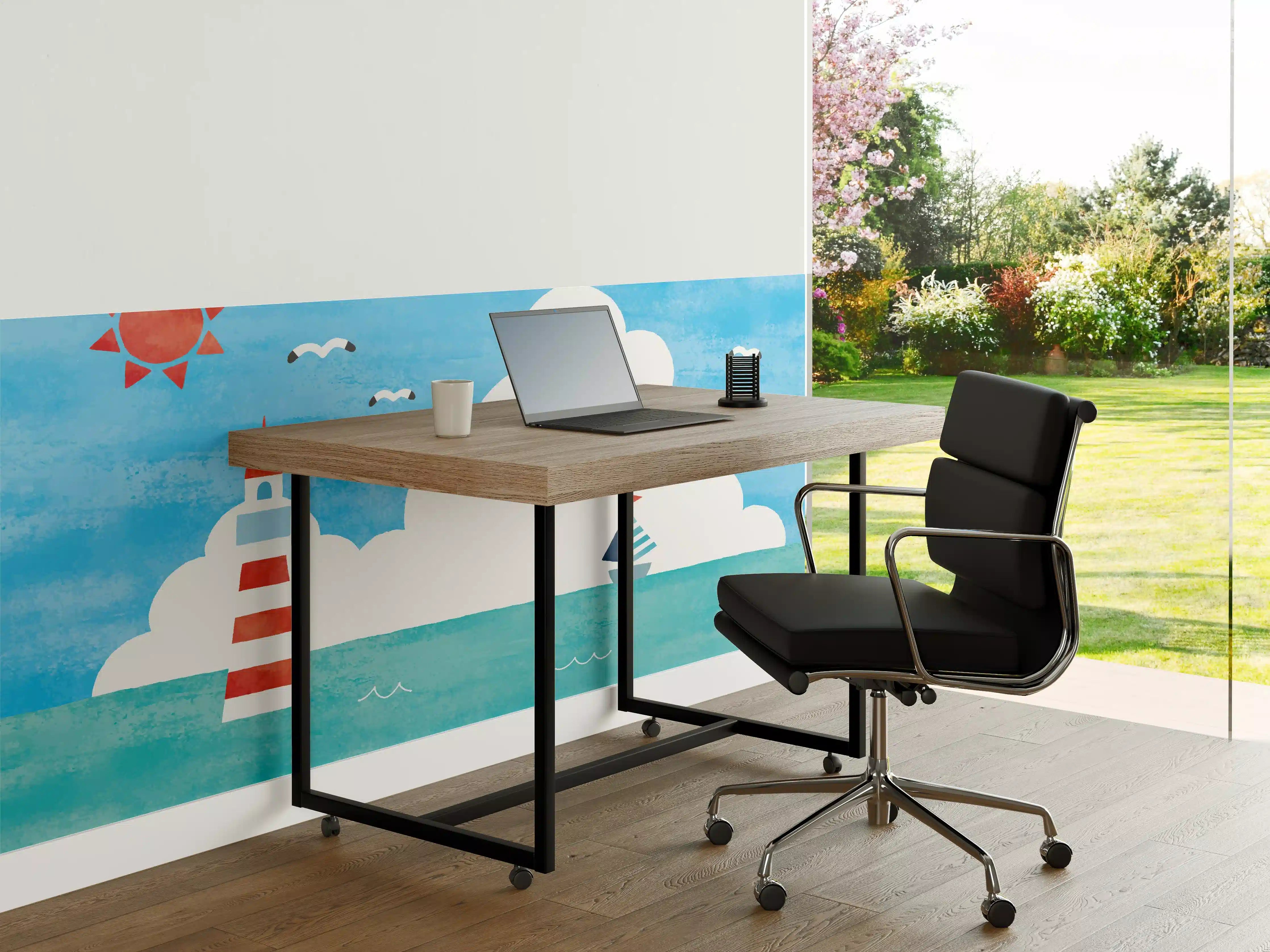 Büro Wandgestaltung - Leuchtturm Aquarell Meer