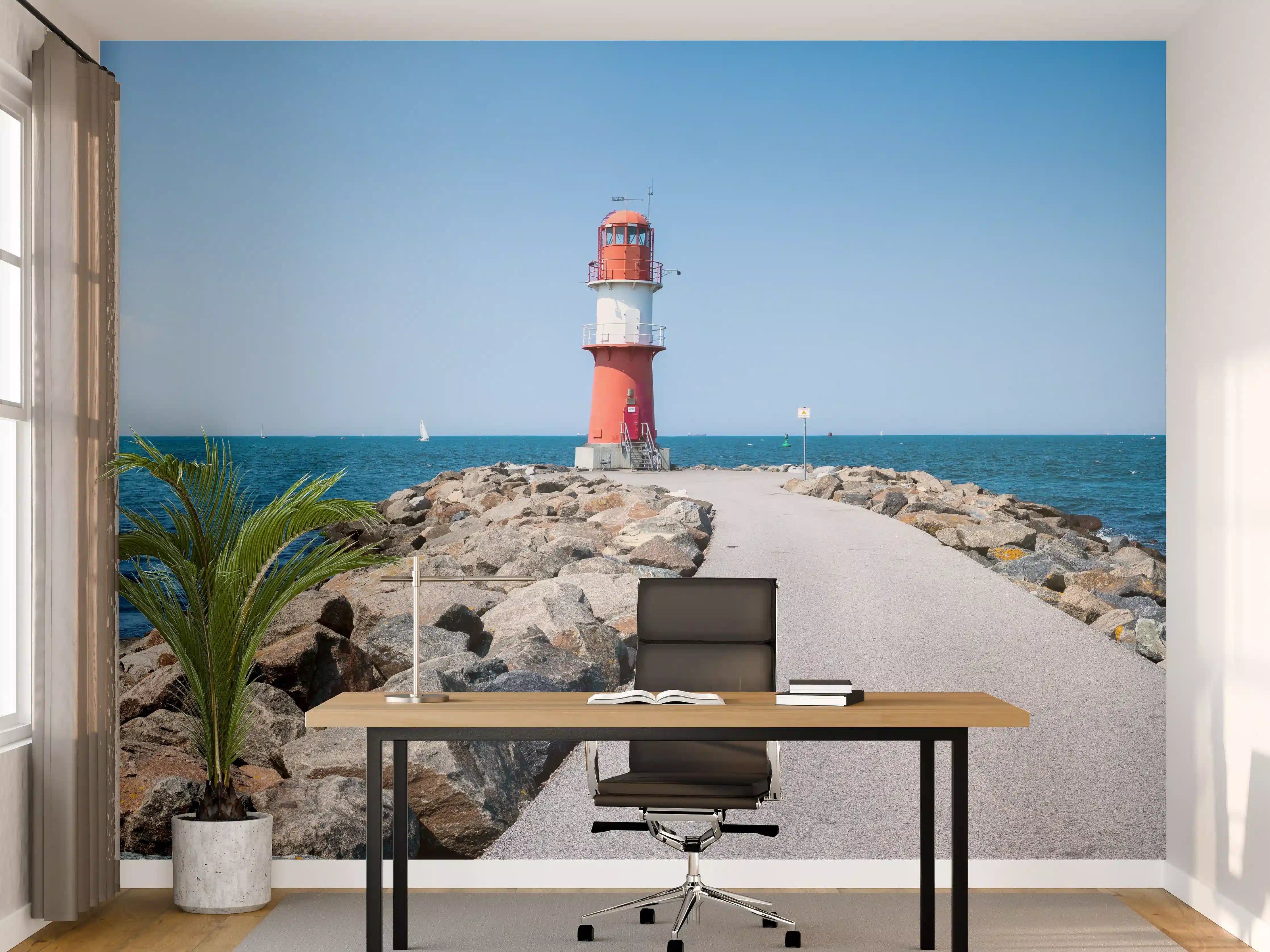 Büro Wandgestaltung - Leuchtturm am Meer