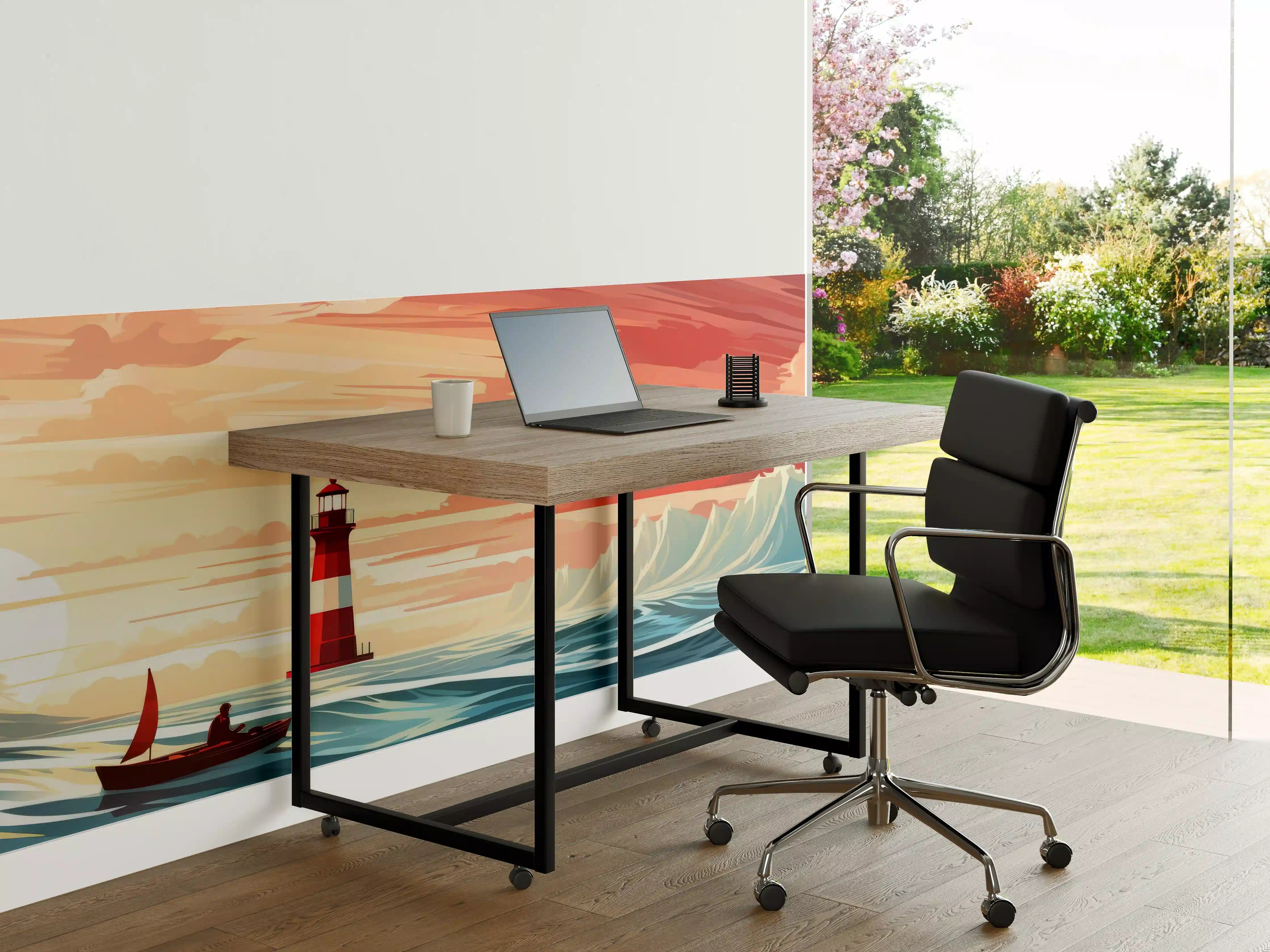 Büro Wandgestaltung - Leuchtturm am Sonnenuntergang