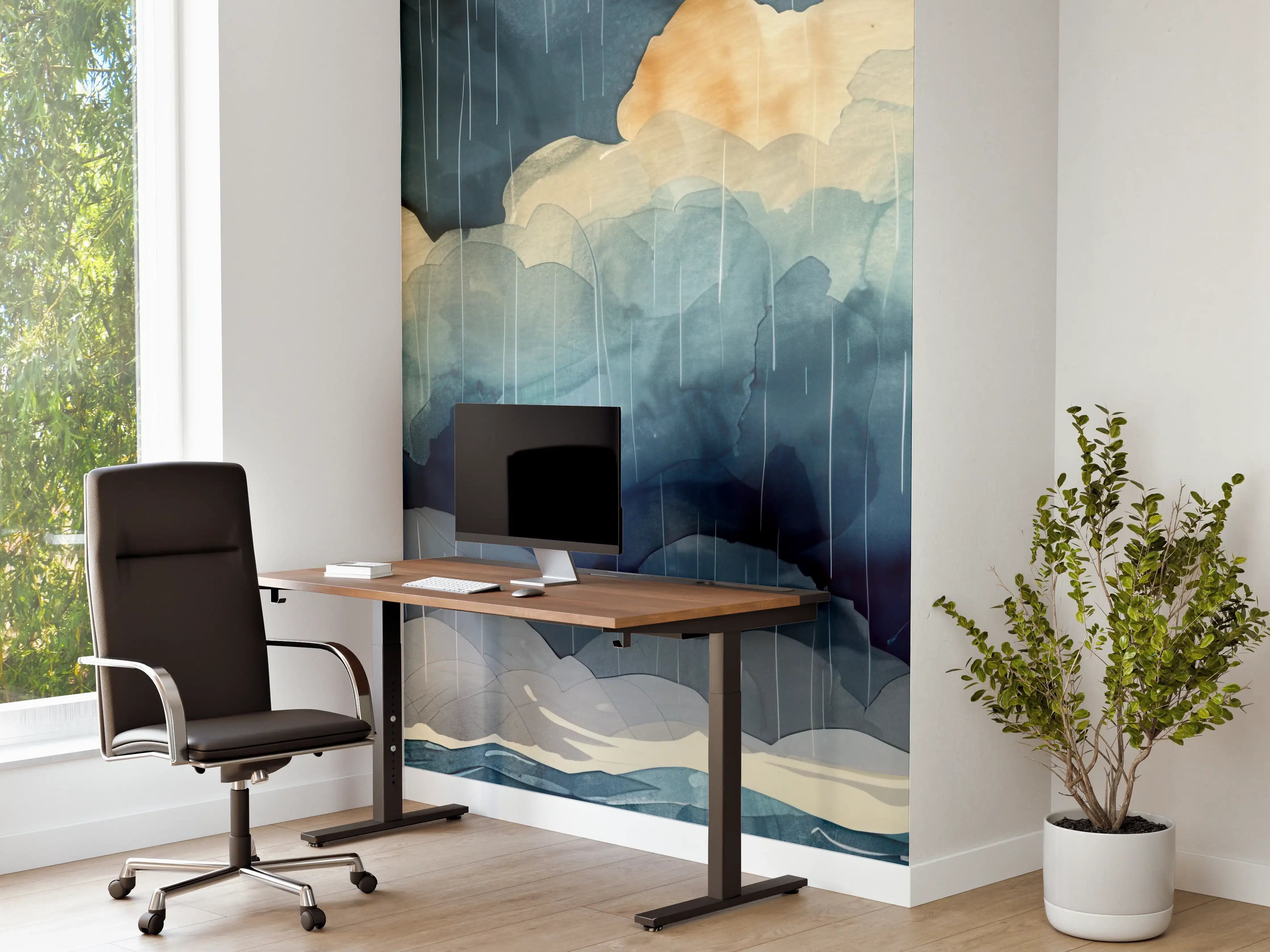 Büro Wandgestaltung - Leuchtturm im Sturm