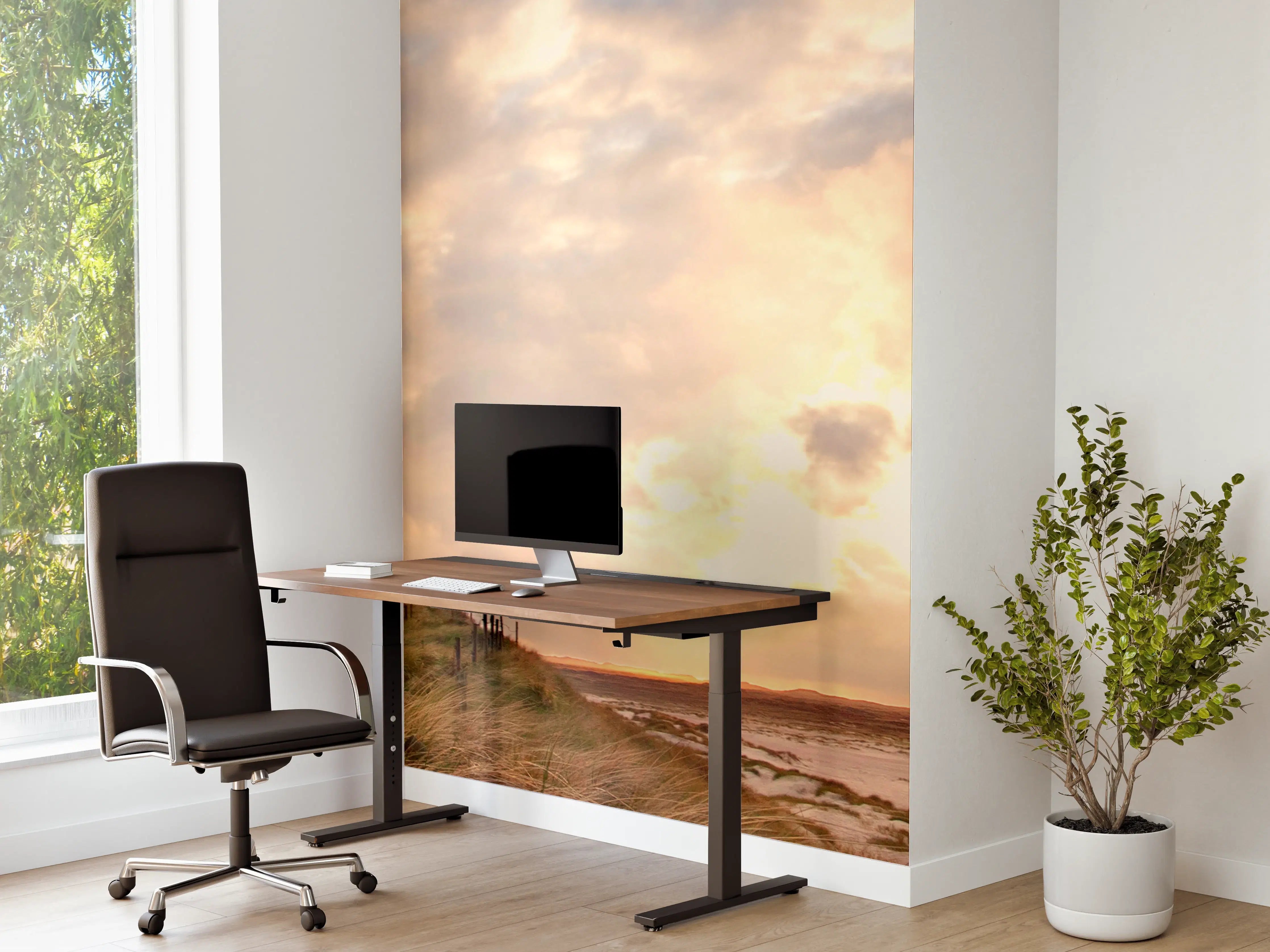 Büro Wandgestaltung - Leuchtturm im sanften Grauabend
