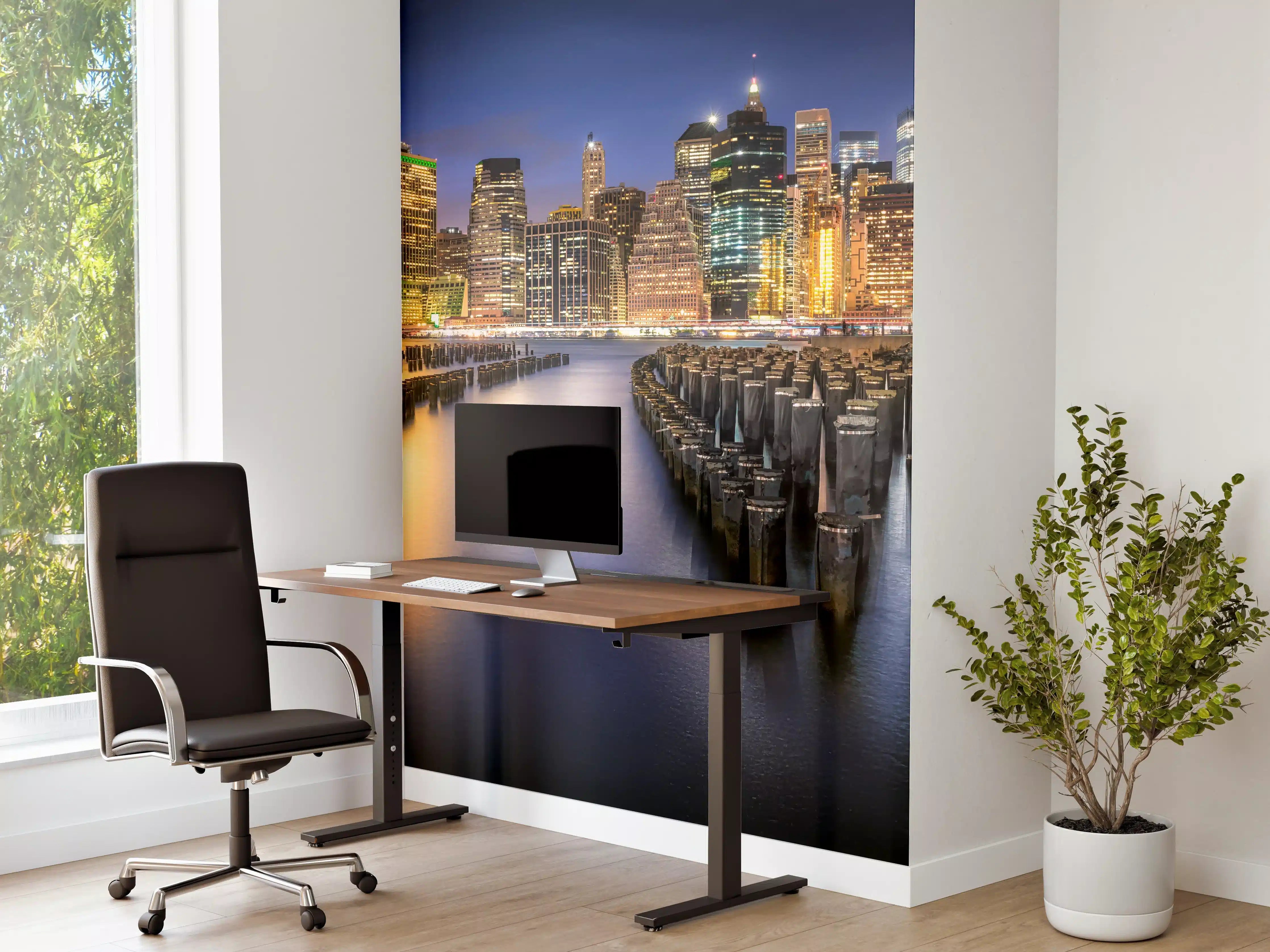 Büro Wandgestaltung - Leuchtturm im silbernen Abendlicht