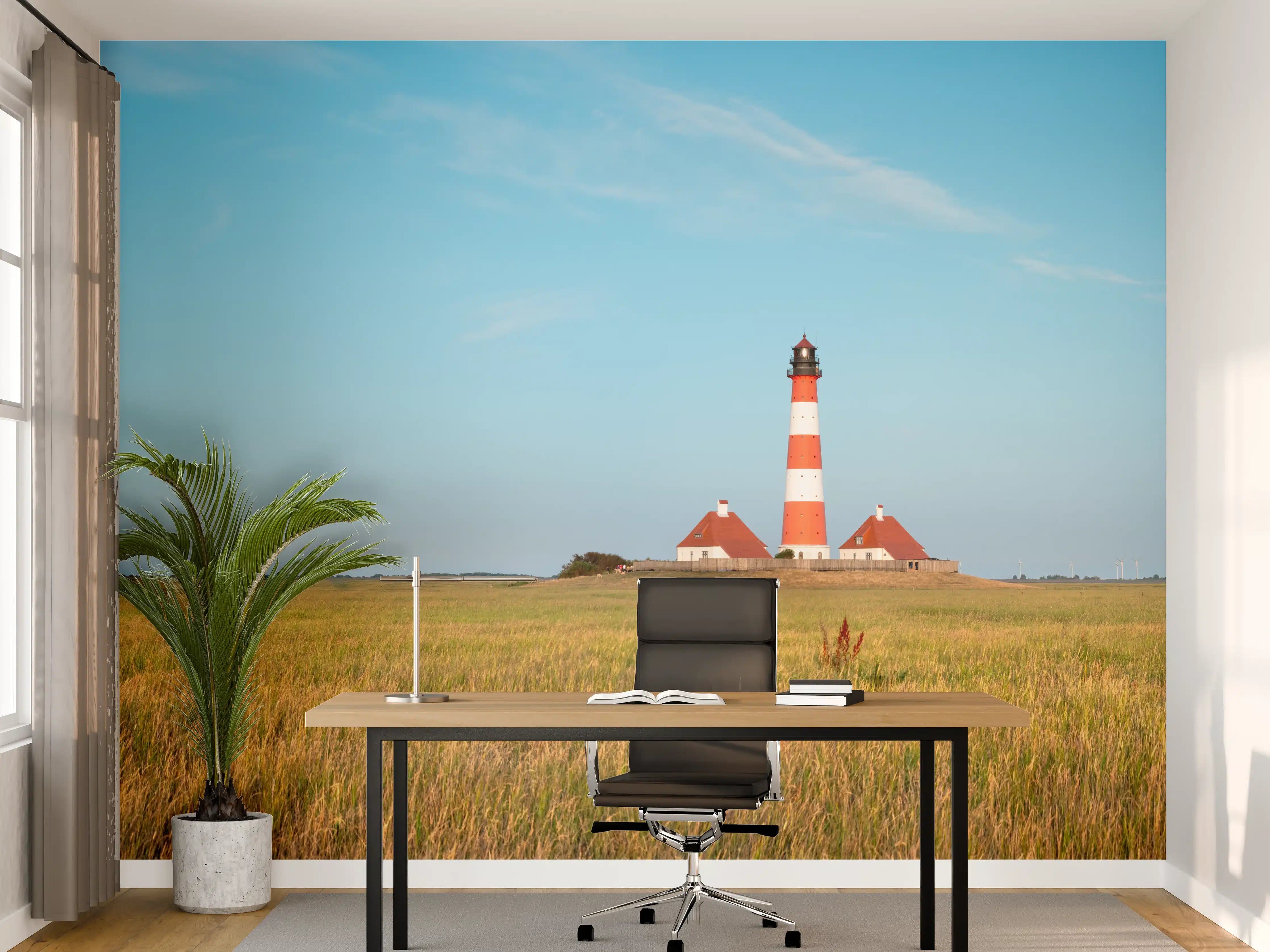 Büro Wandgestaltung - Leuchtturm im weiten Feld