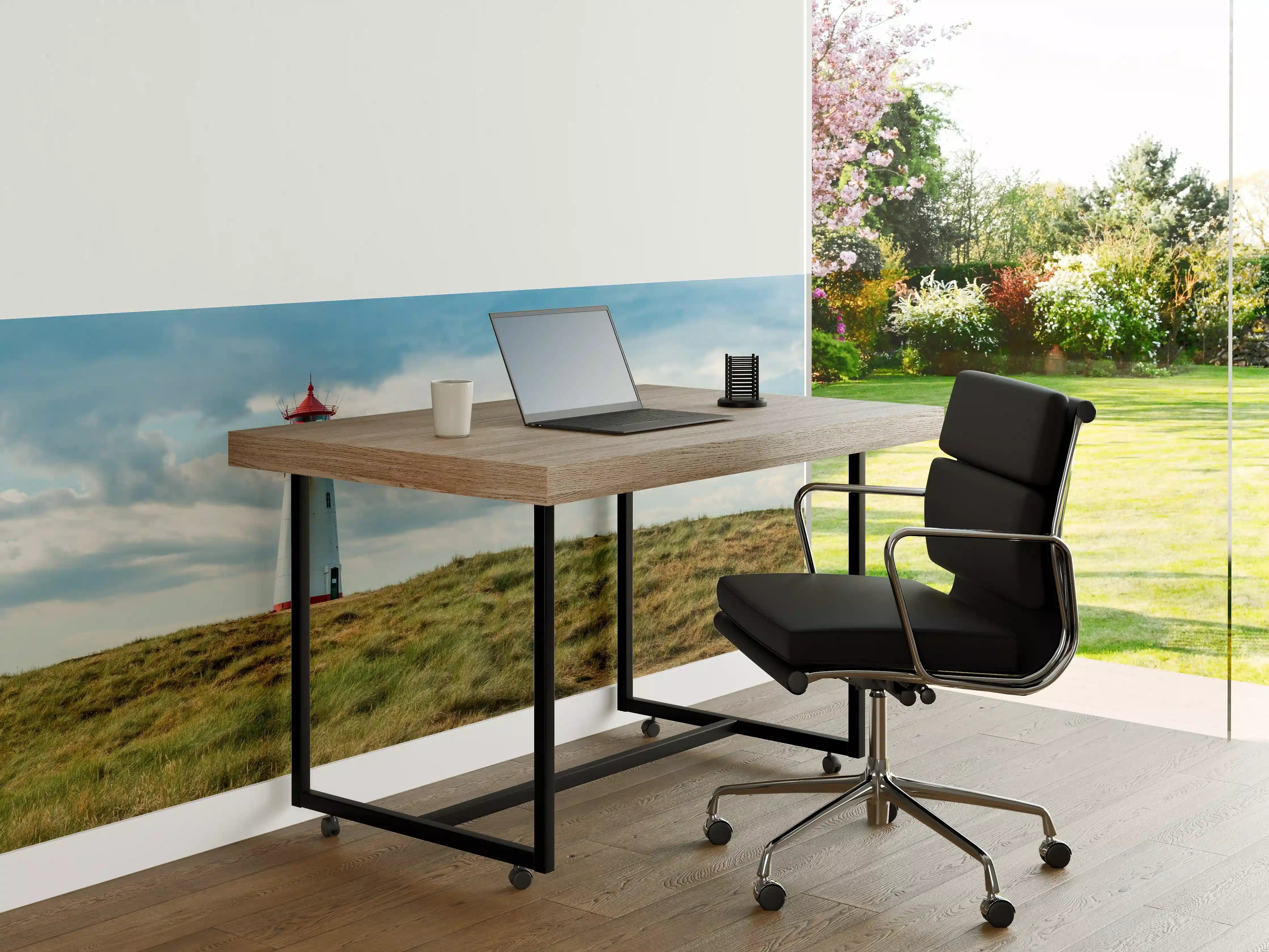 Büro Wandgestaltung - Leuchtturm vor dramatischem Himmel
