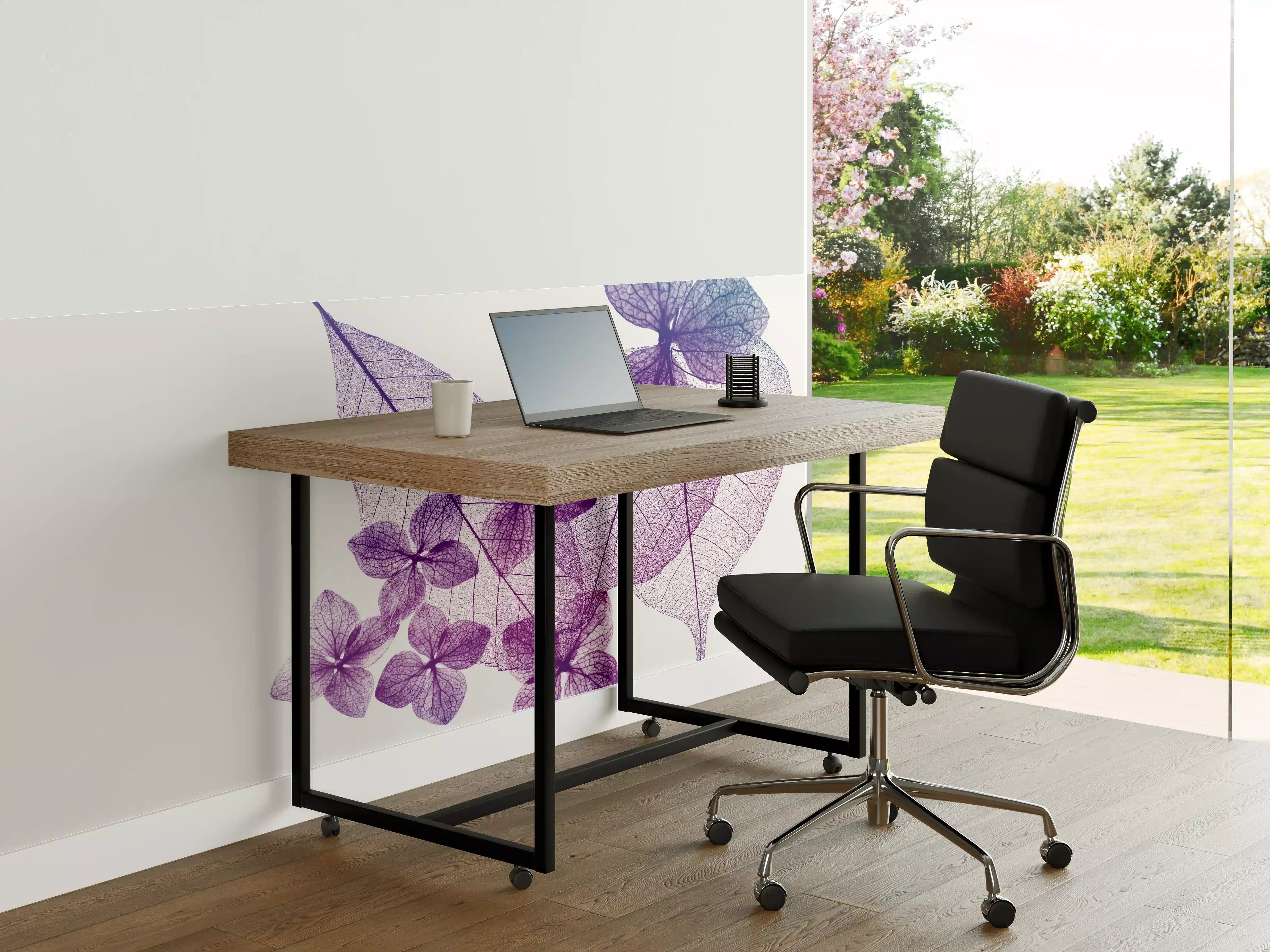 Büro Wandgestaltung - Lila Blattmuster Textur Makro