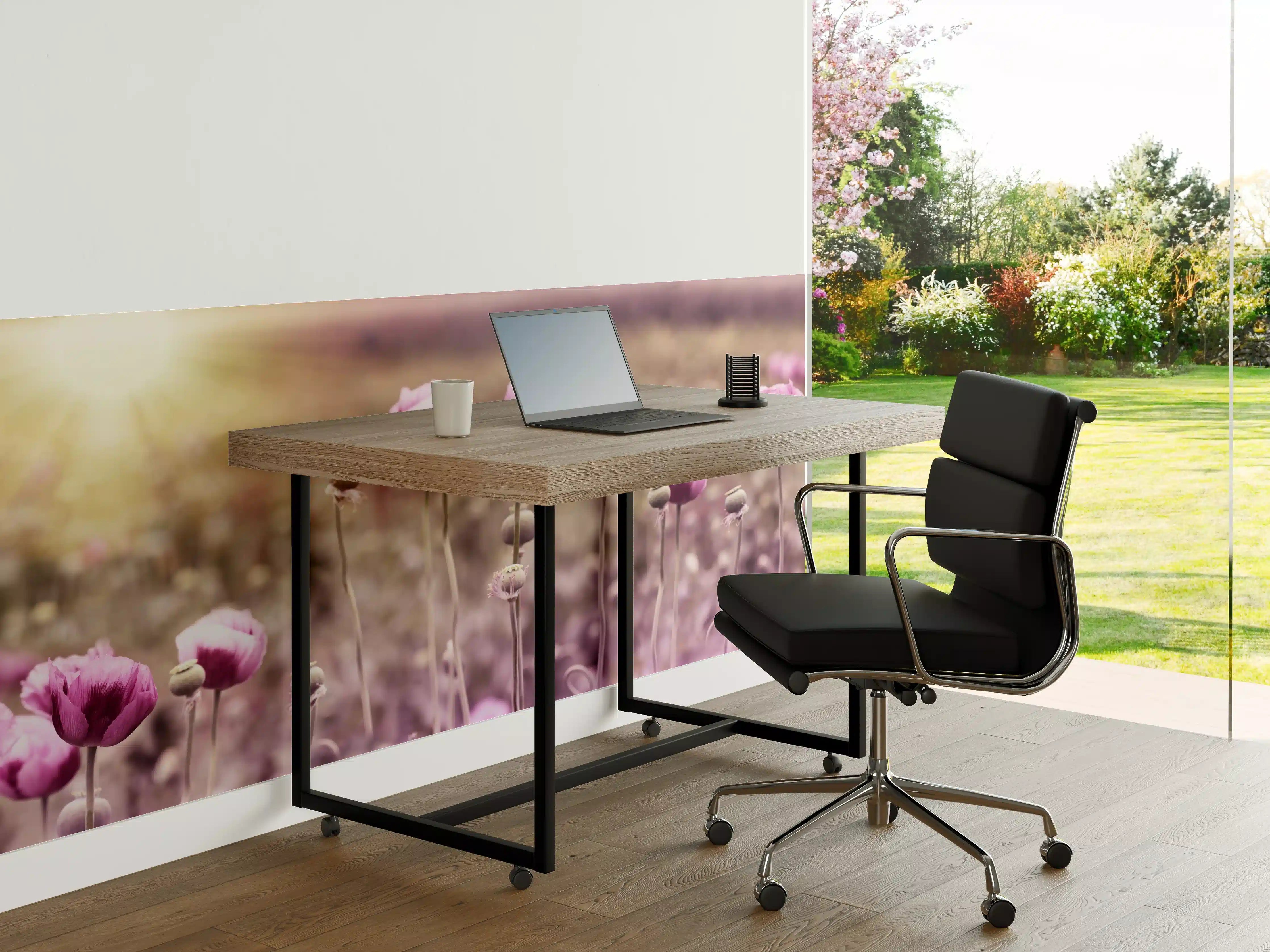 Büro Wandgestaltung - Lila Mohnblume