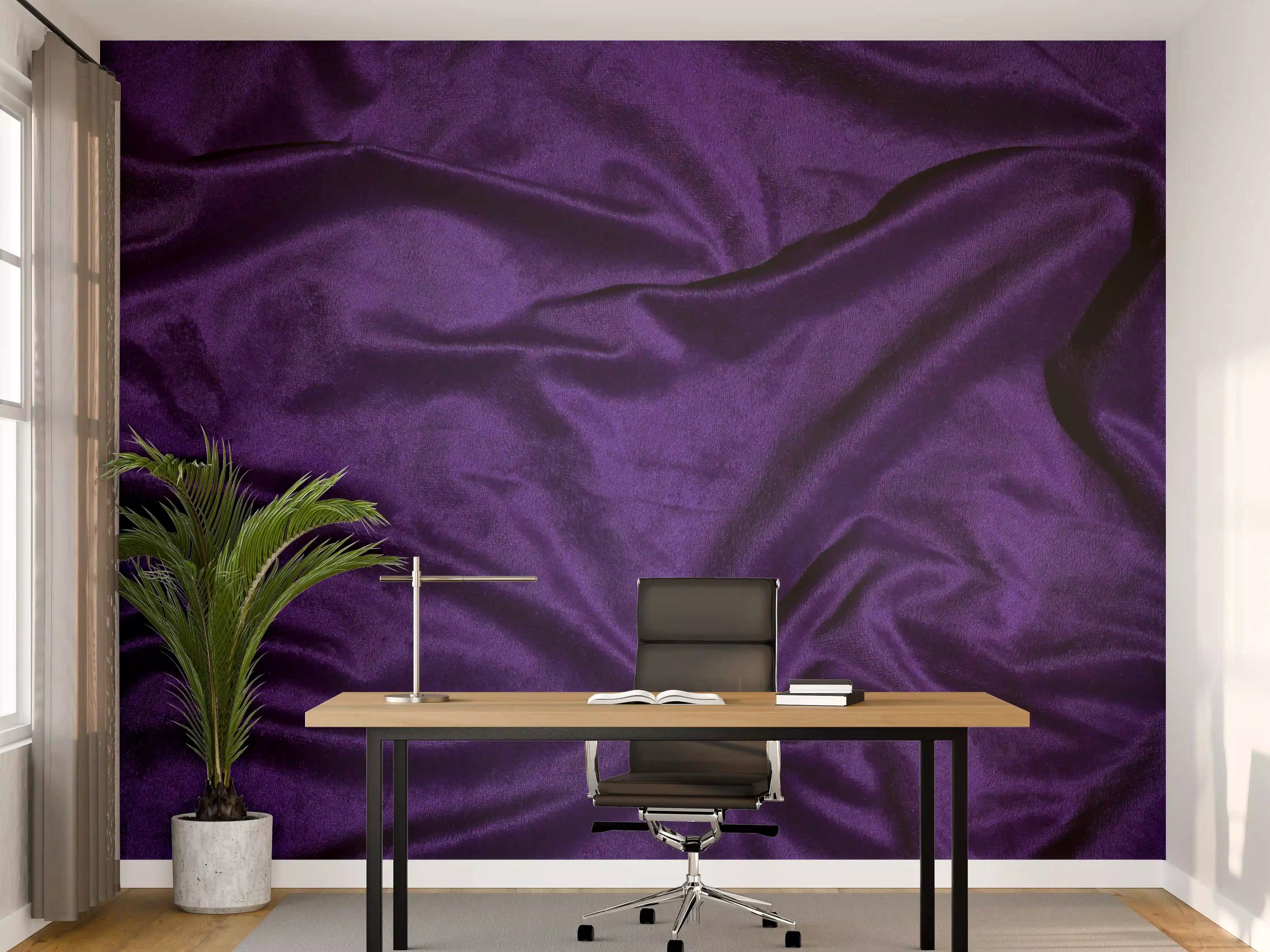 Büro Wandgestaltung - Lila Satin Seide