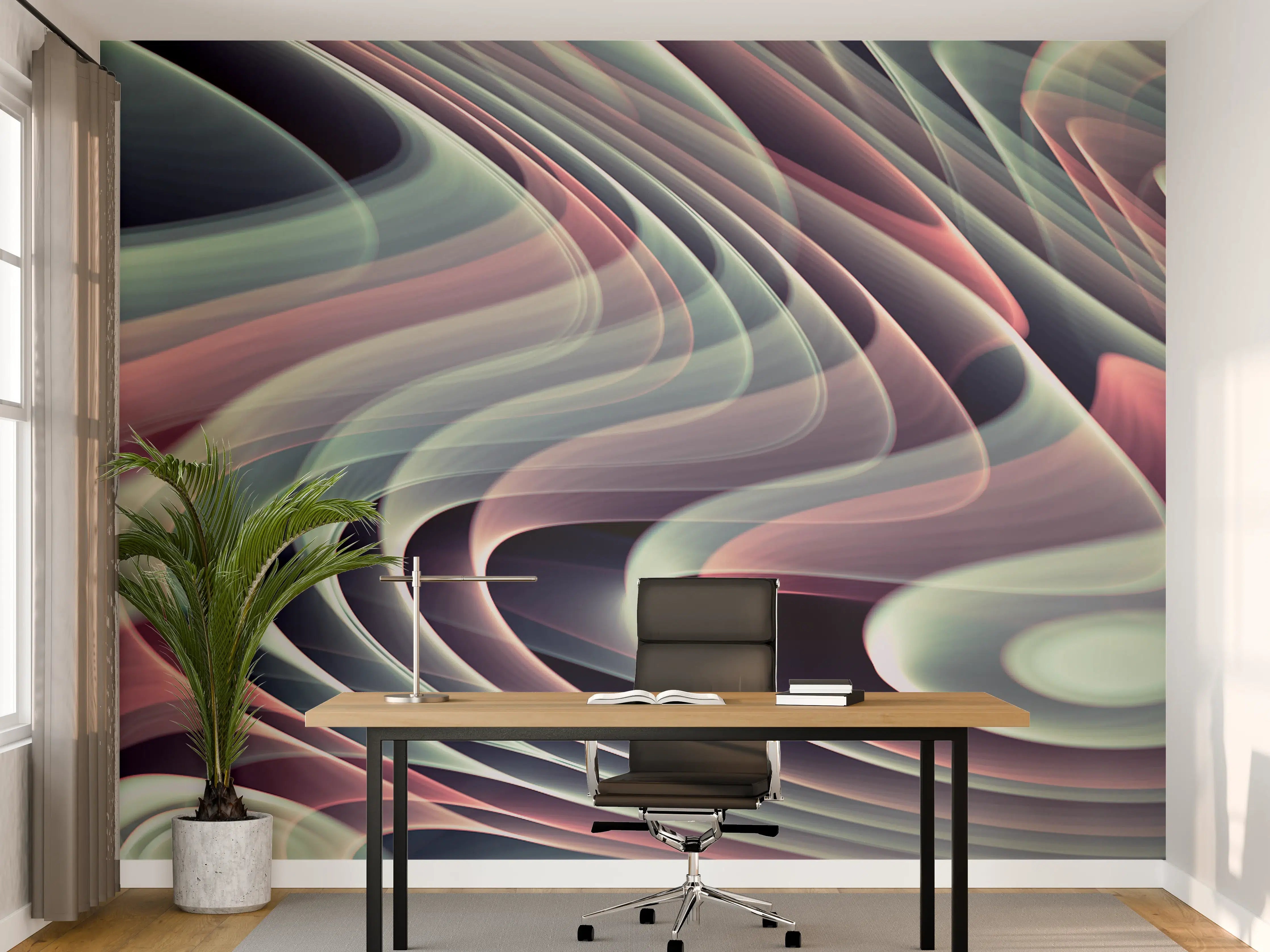 Büro Wandgestaltung - Linienartiger Hintergrund - Abstrakt