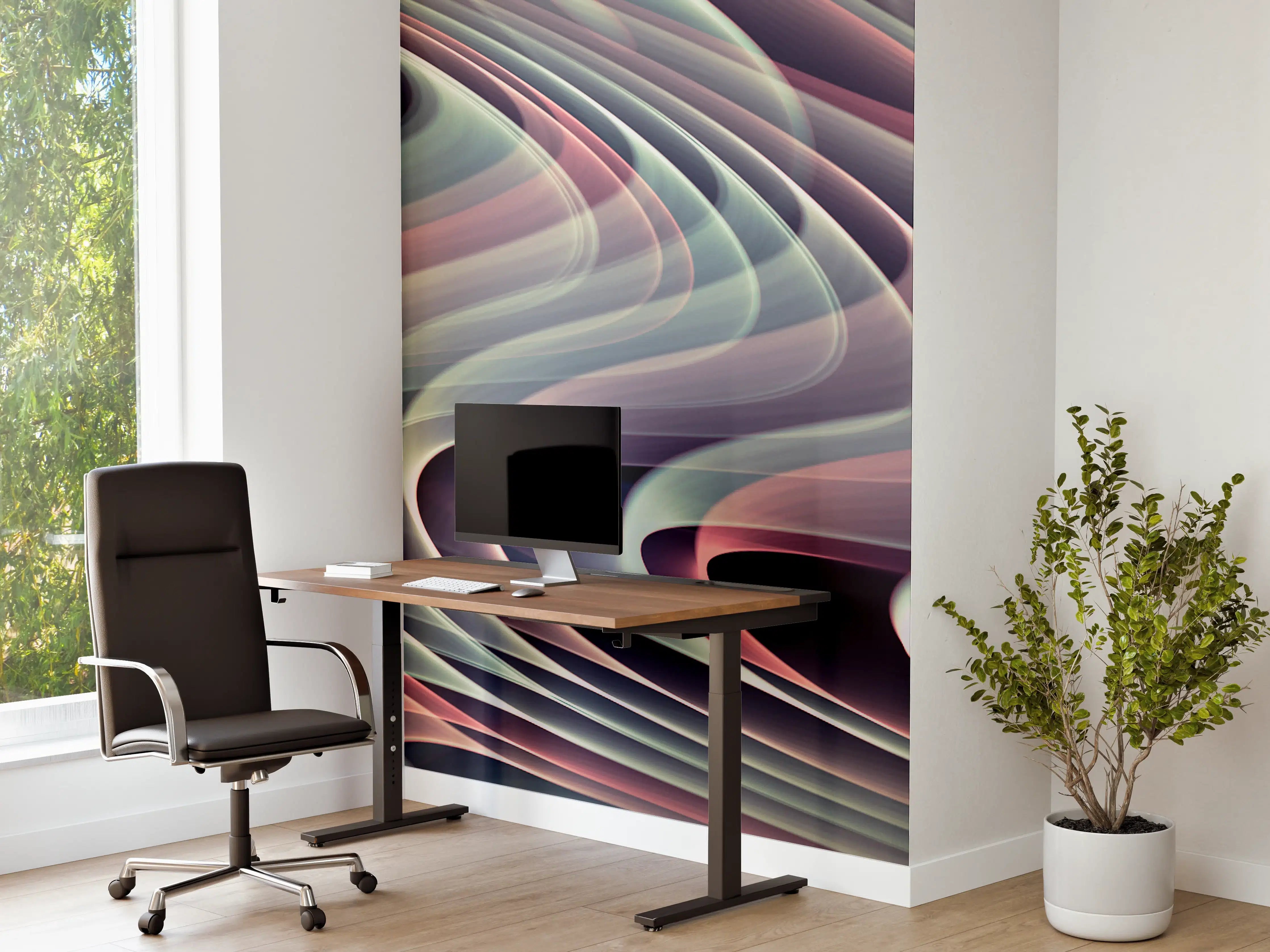 Büro Wandgestaltung - Linienartiger Hintergrund - Abstrakt