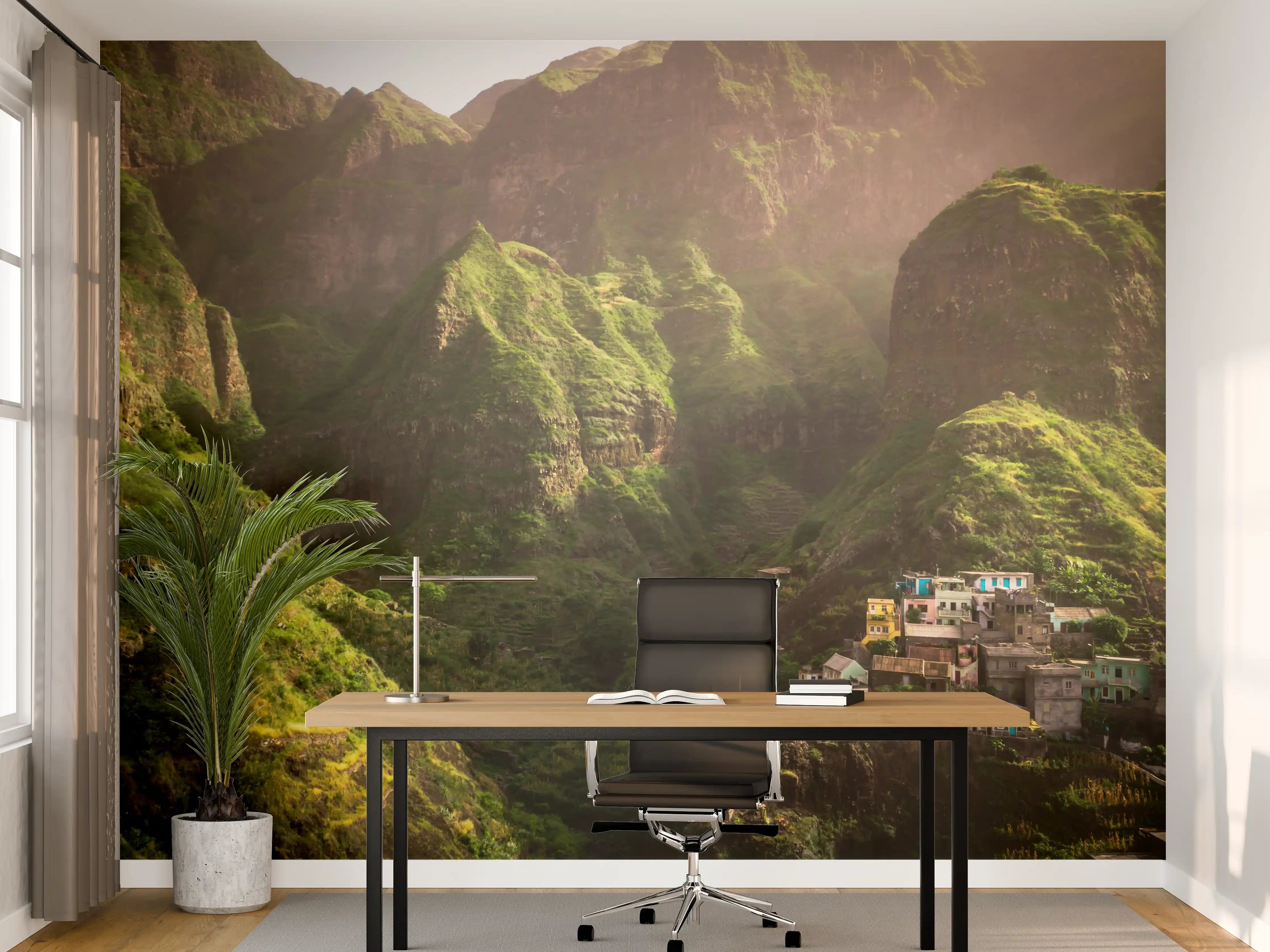 Büro Wandgestaltung - Luftaufnahme von Fontainhas - Kabo Verde