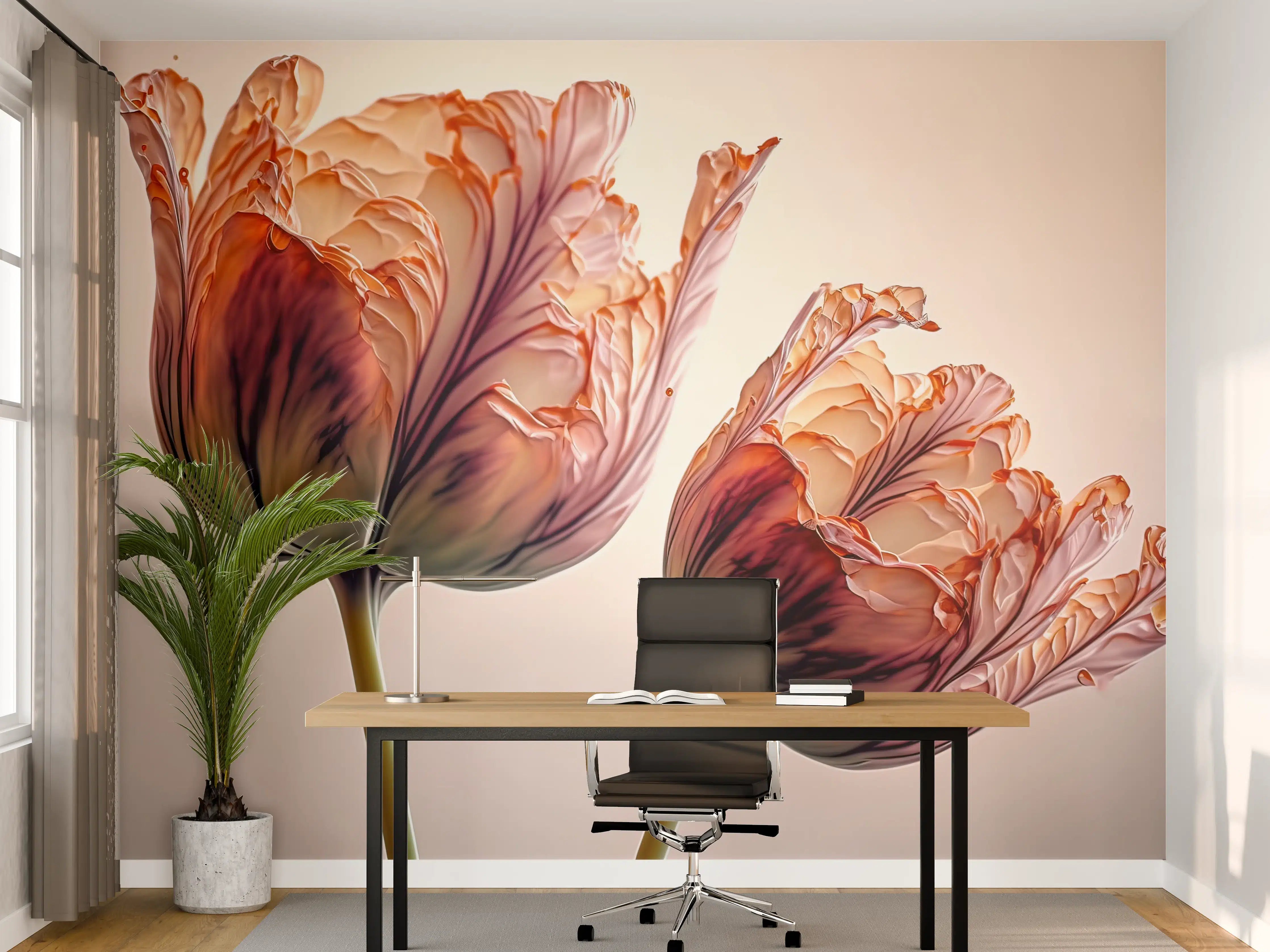 Büro Wandgestaltung - Luxuriöse Abstrakte Tulpen Kunst