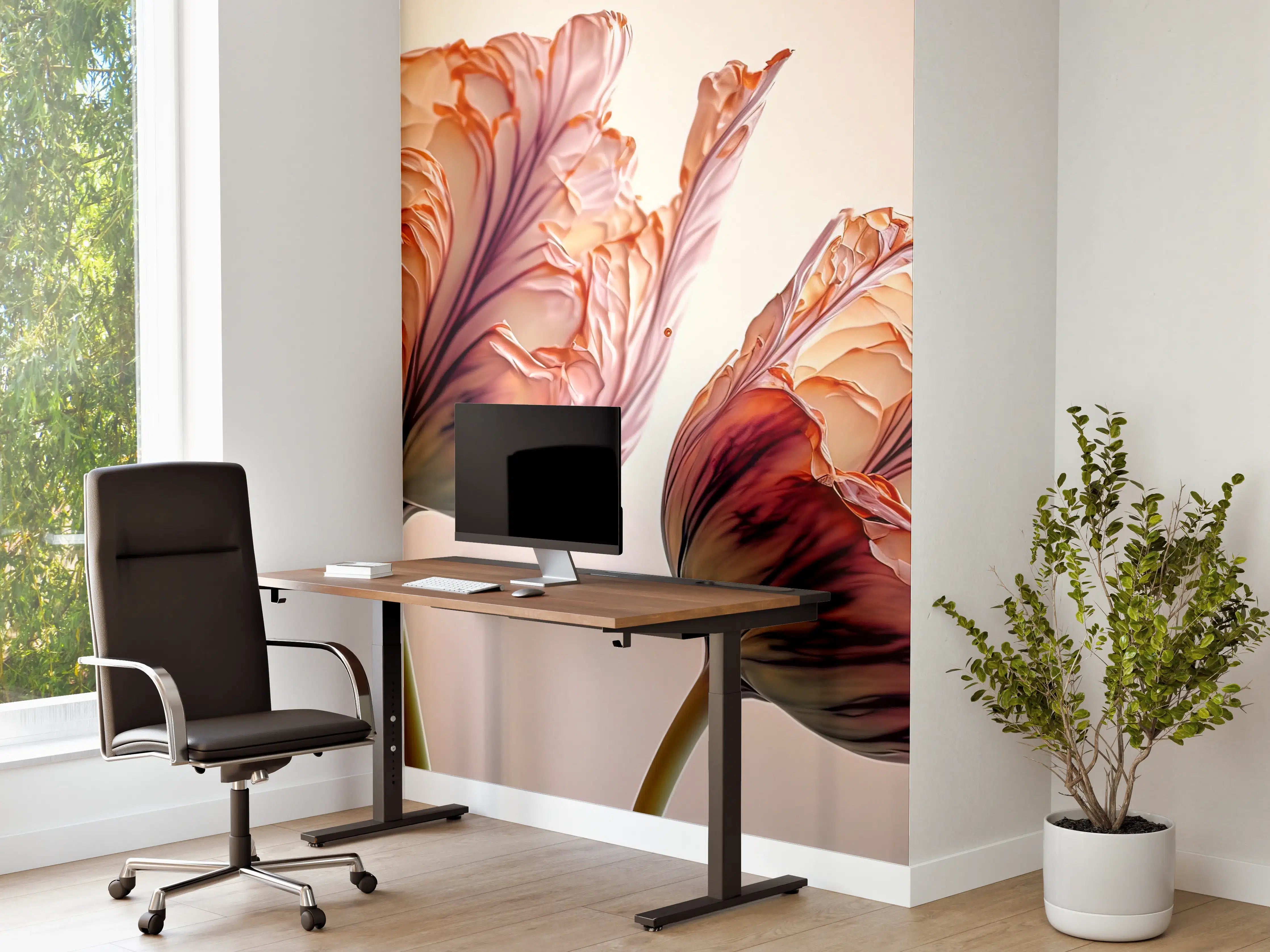 Büro Wandgestaltung - Luxuriöse Abstrakte Tulpen Kunst
