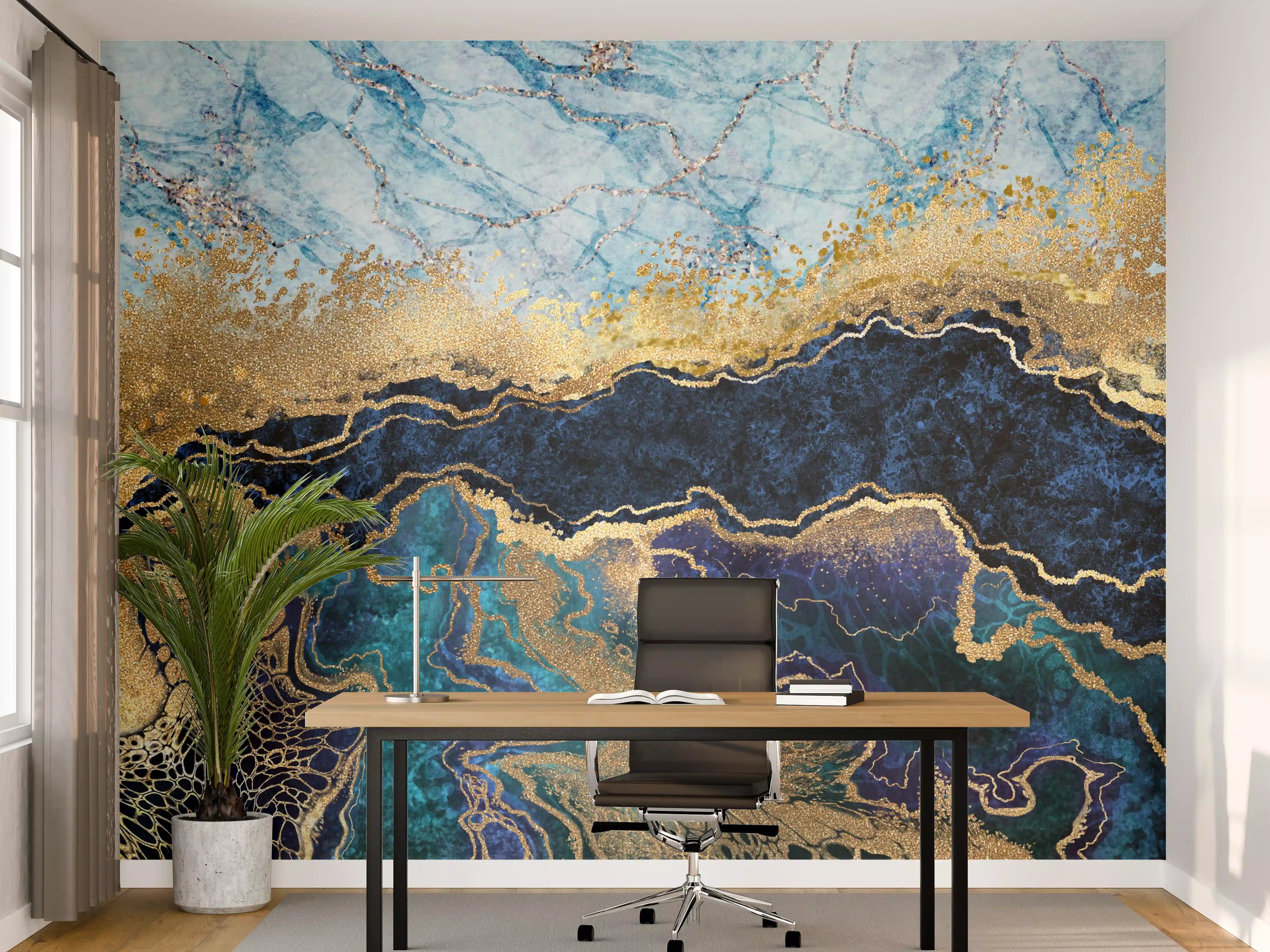 Büro Wandgestaltung - Luxuriöse Marmor-Design Wanddekoration
