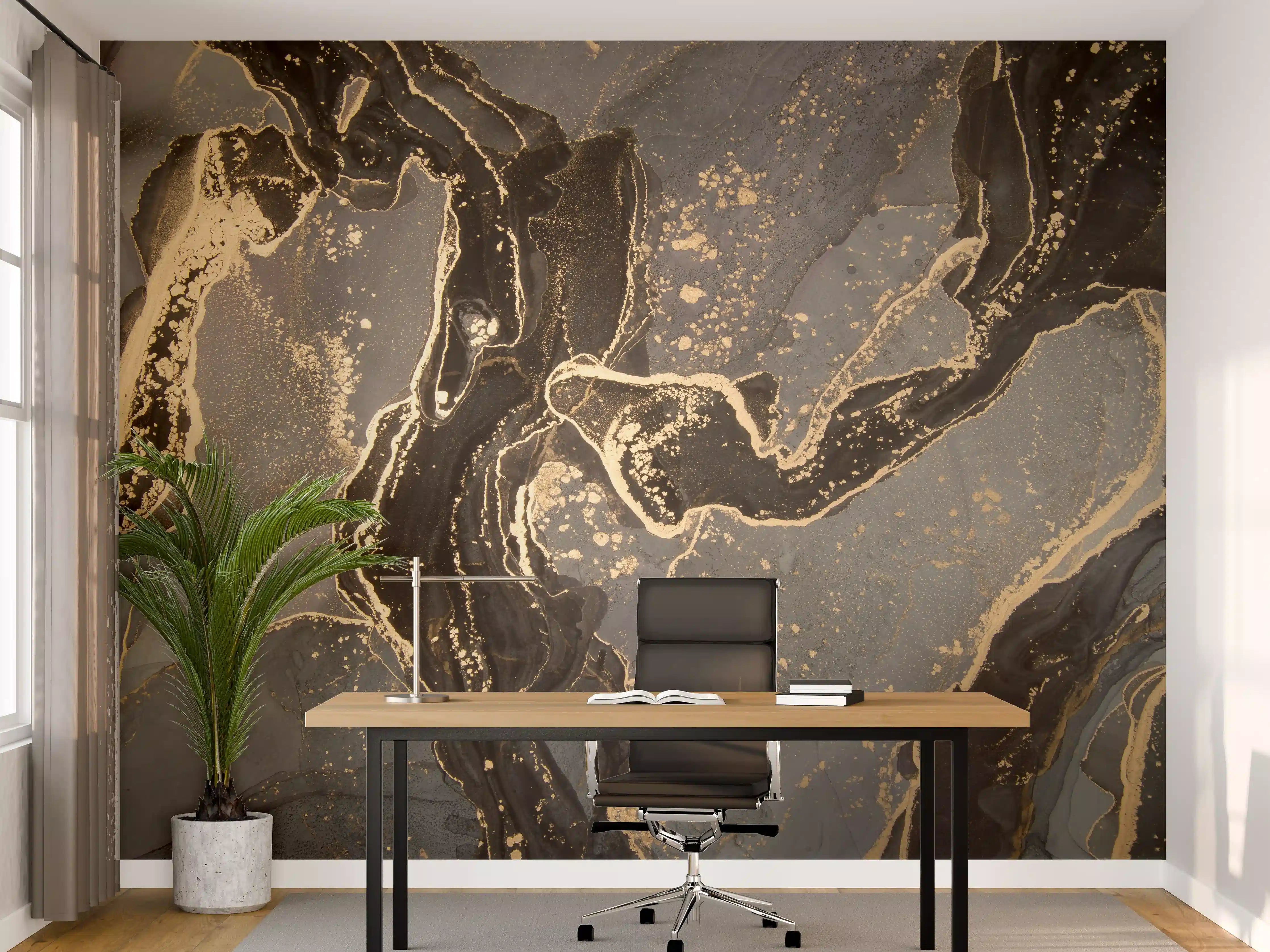 Büro Wandgestaltung - Luxuriöse abstrakte Flüssigkunstmalerei 