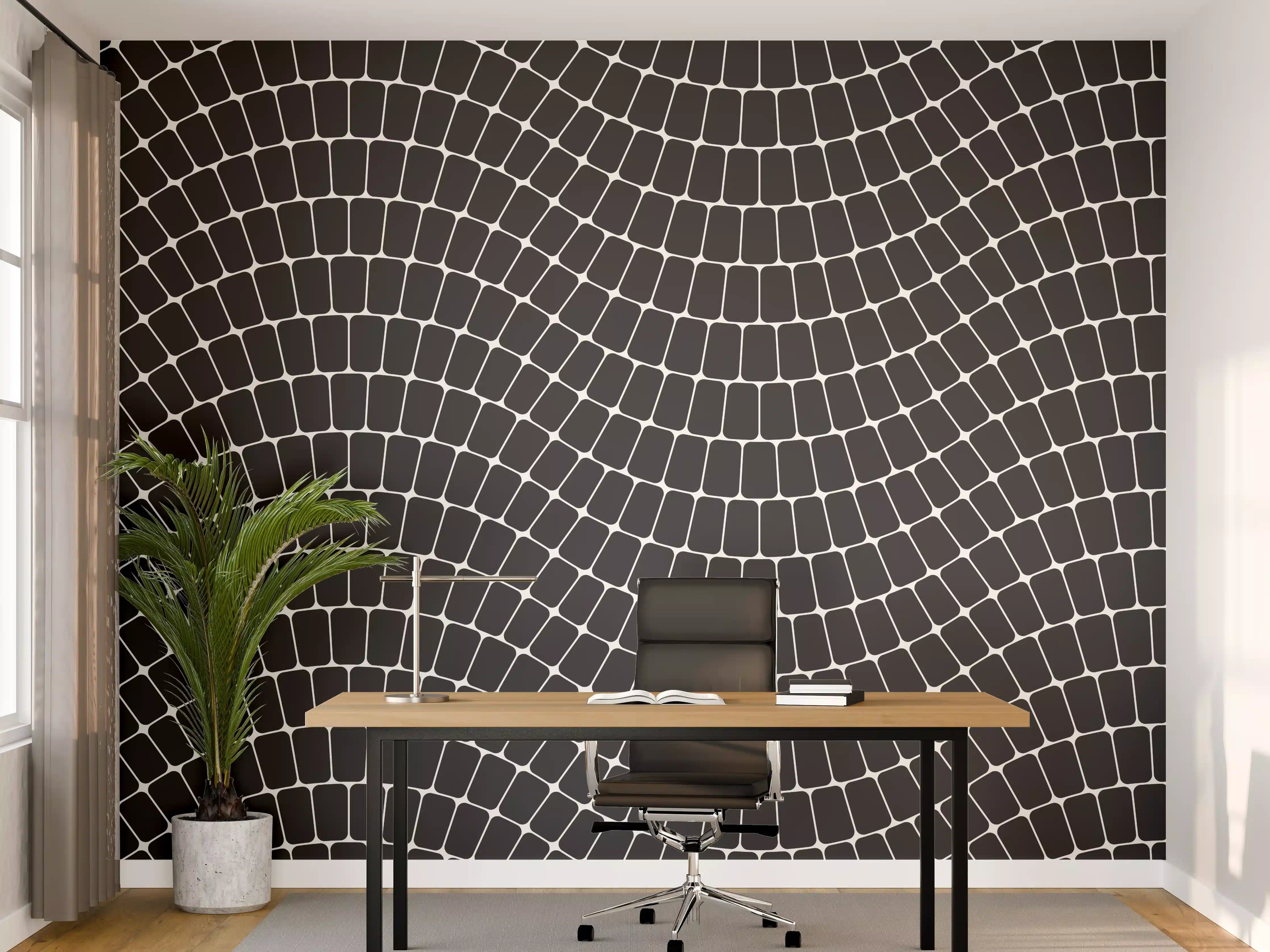 Büro Wandgestaltung - Luxuriöse schwarze Wellenstruktur