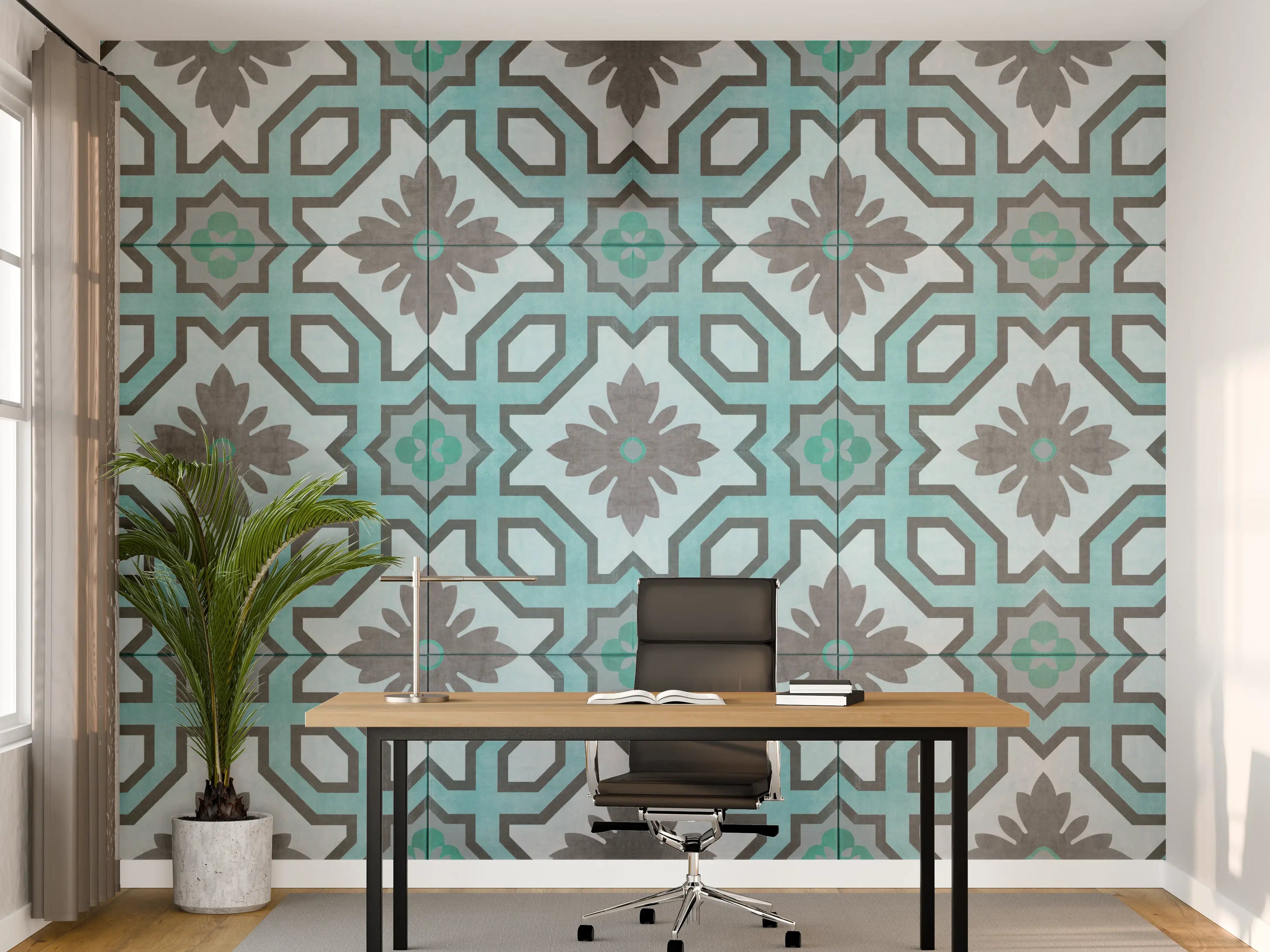 Büro Wandgestaltung - Luxuriöse türkise Fliesen