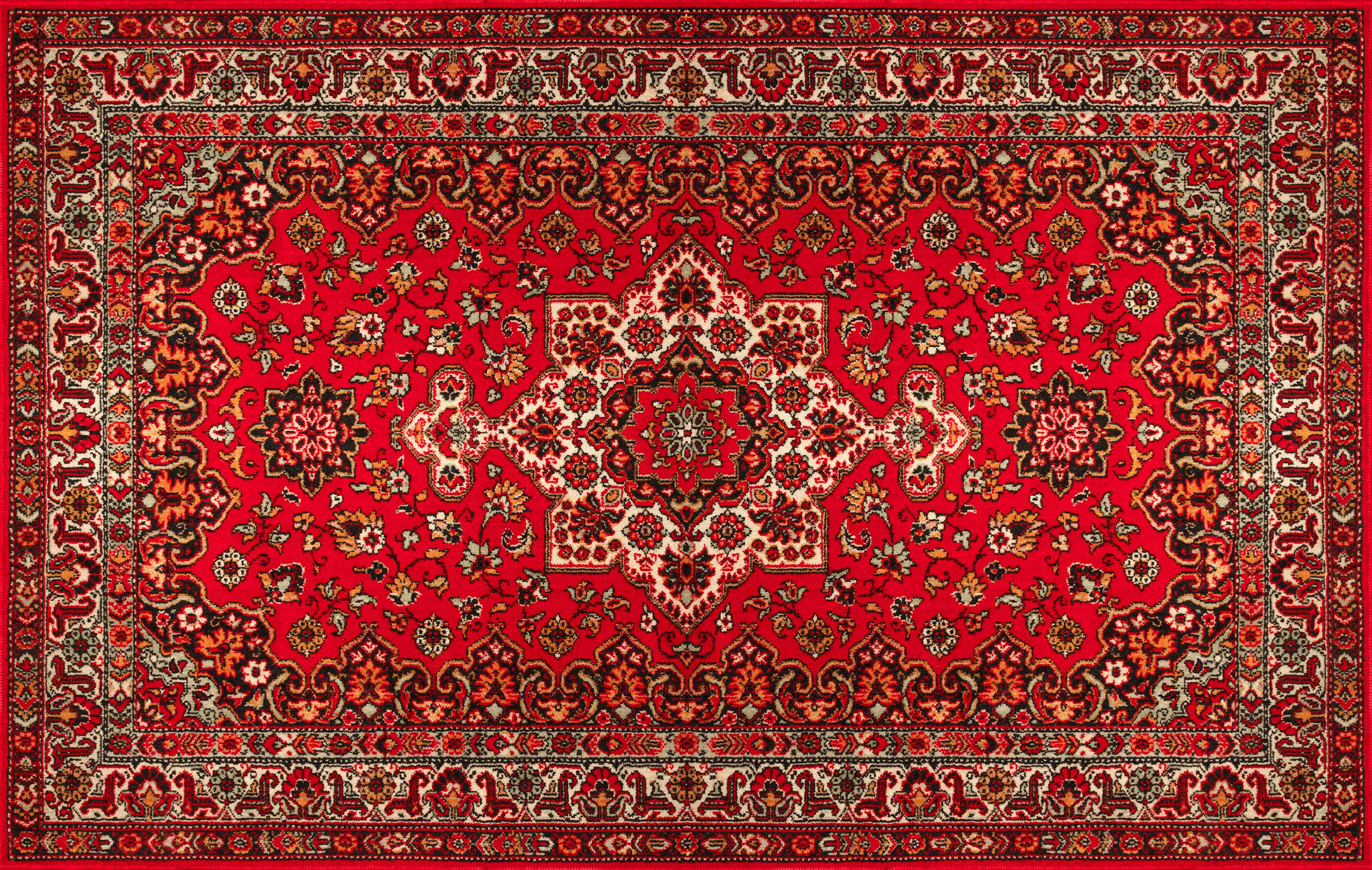 Büro Wandgestaltung-Luxuriöser roter Teppich mit orientalischem Muster