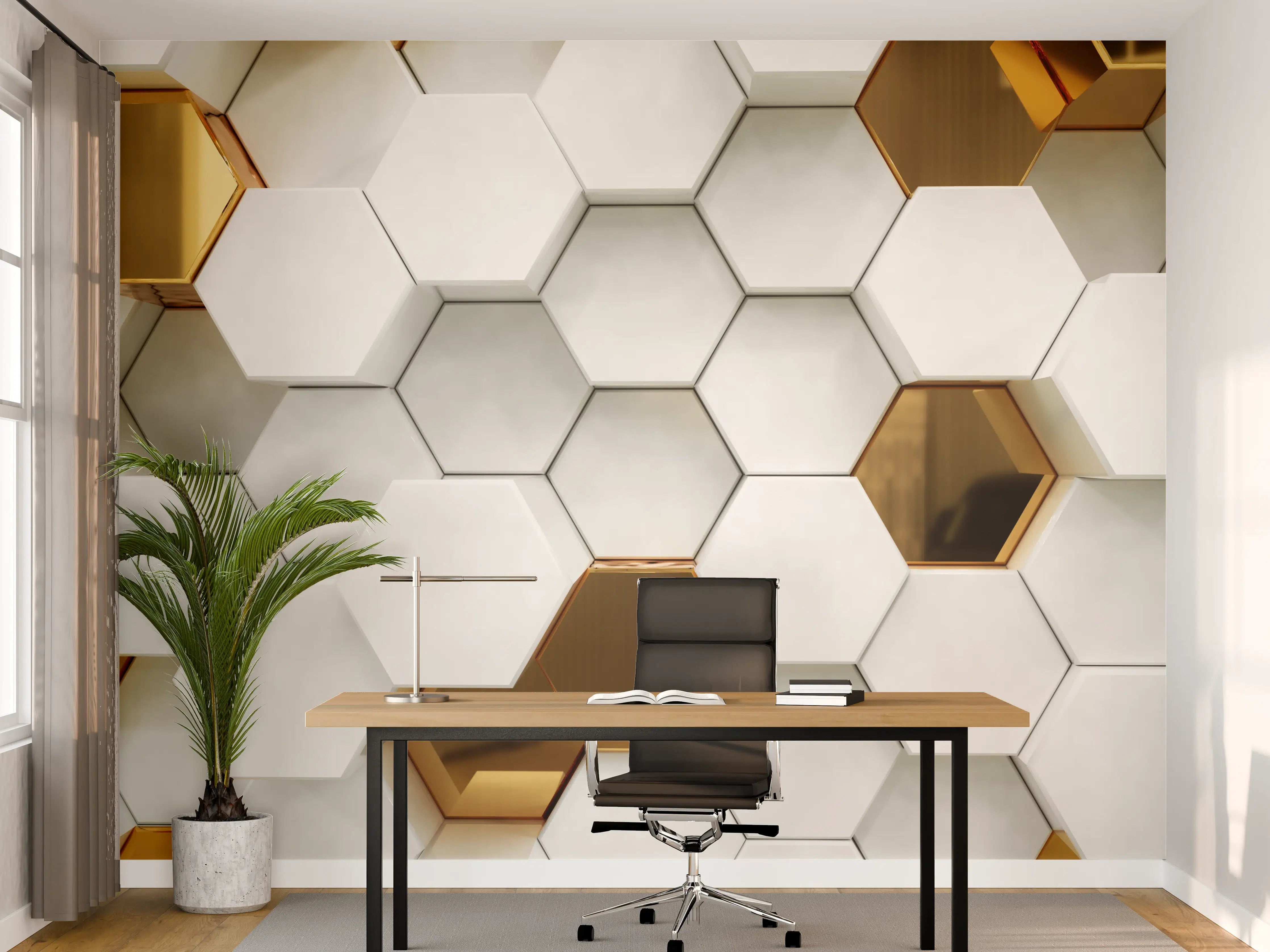 Büro Wandgestaltung - Luxuriöses Sechseck Muster