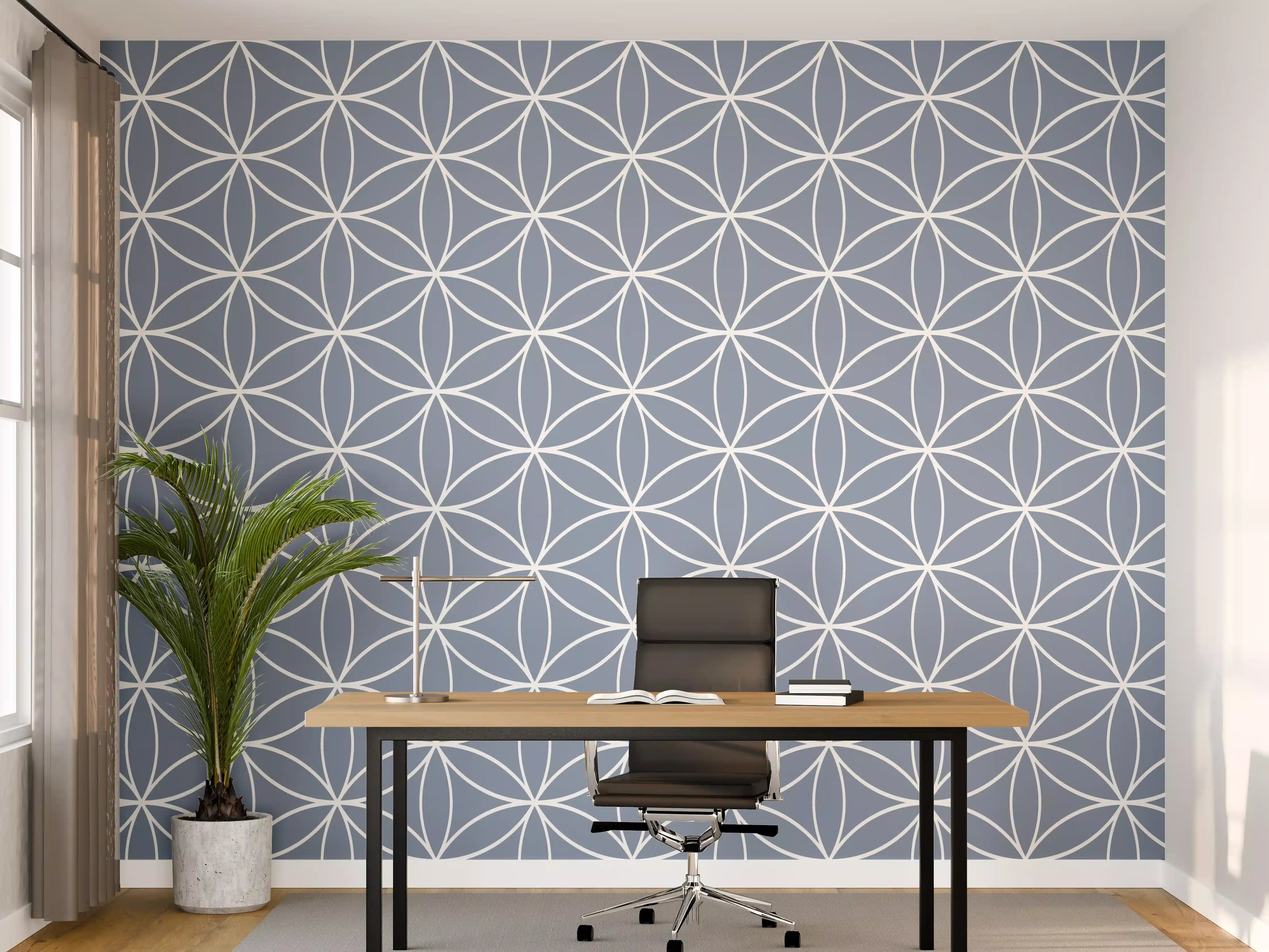 Büro Wandgestaltung - Luxus-Blau-Grau-Muster