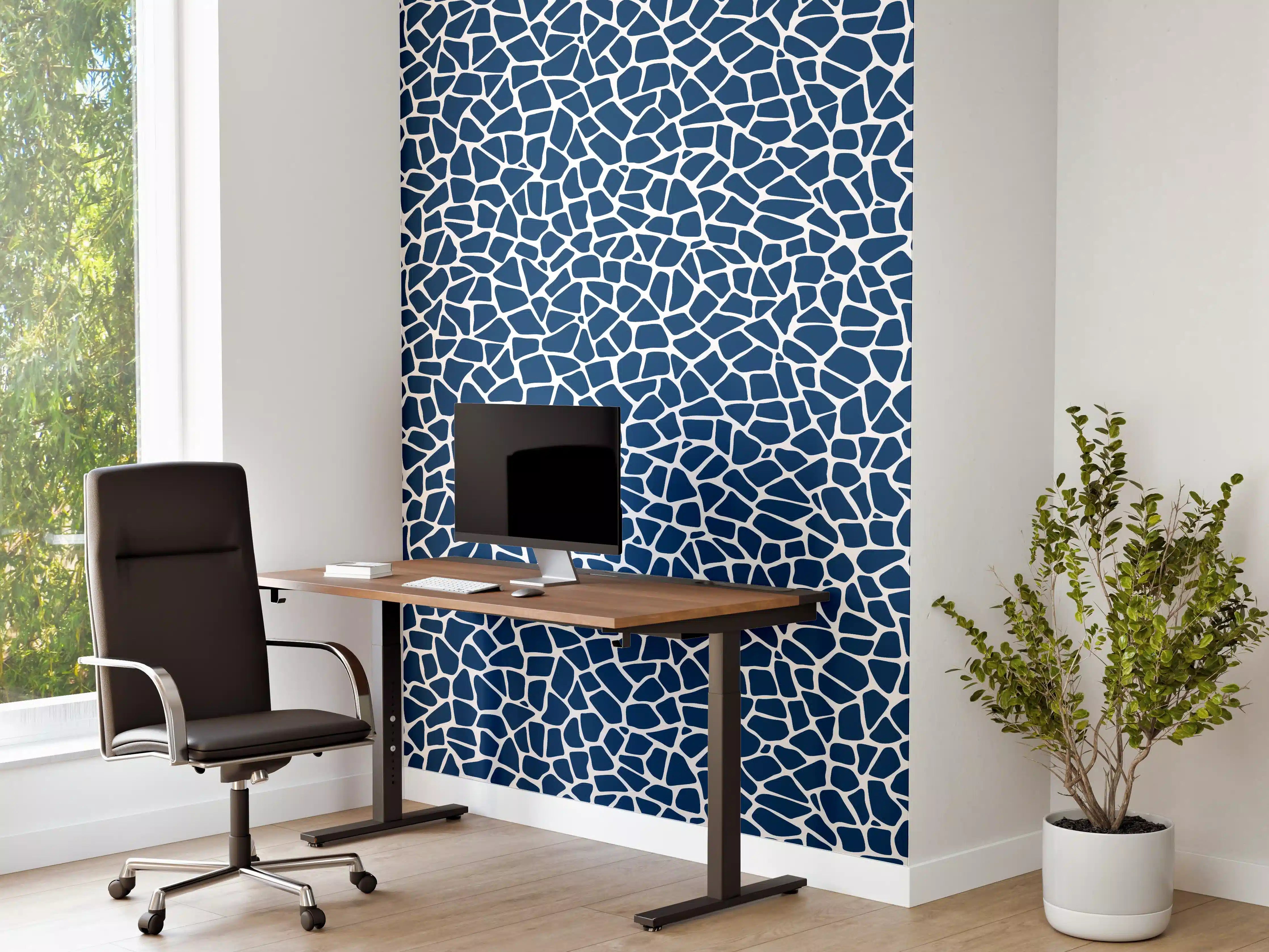 Büro Wandgestaltung - Luxus-Blau-Mosaik-Tapete