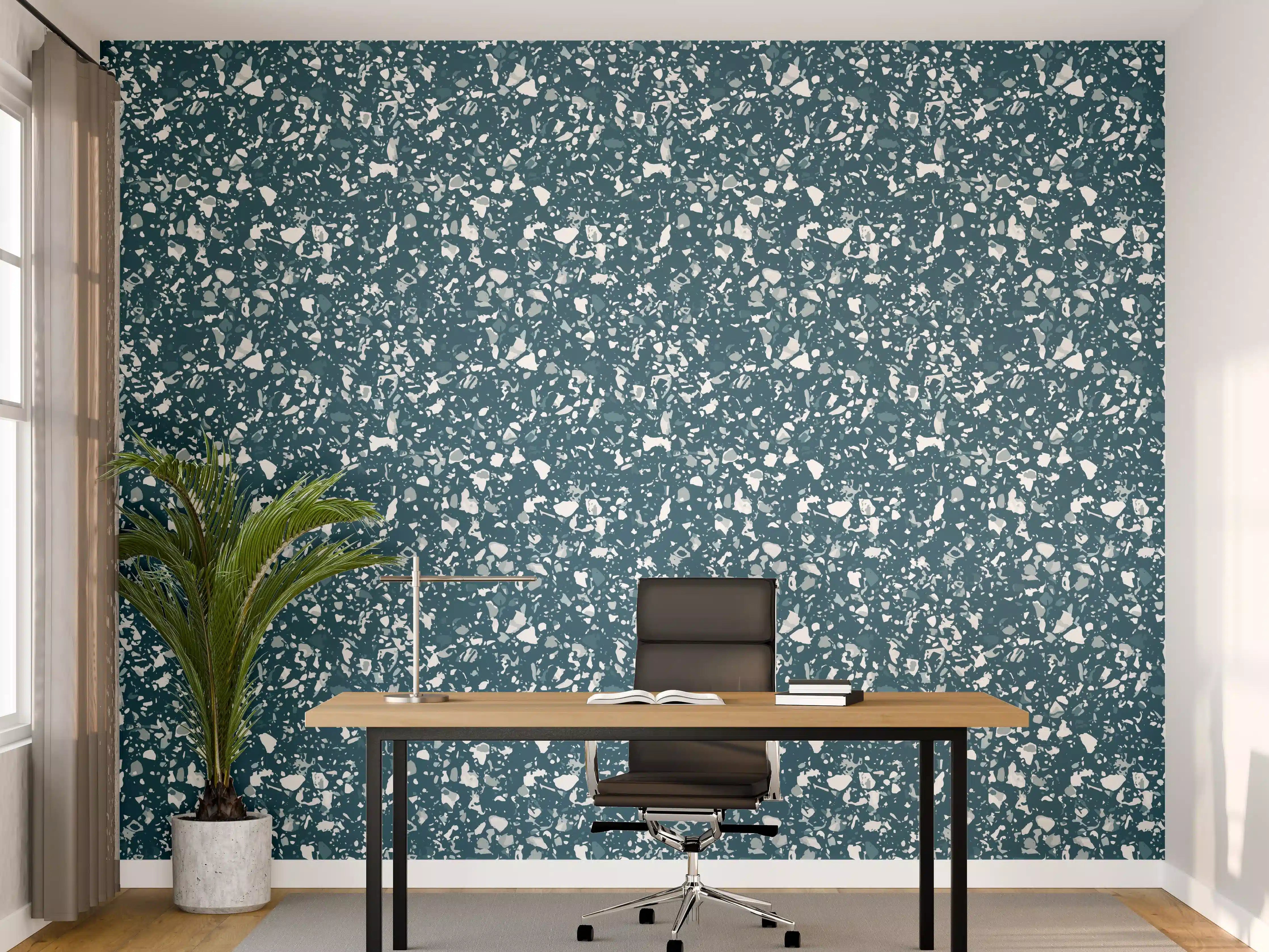 Büro Wandgestaltung - Luxus-Blau-Petrol-Marmor-Textur