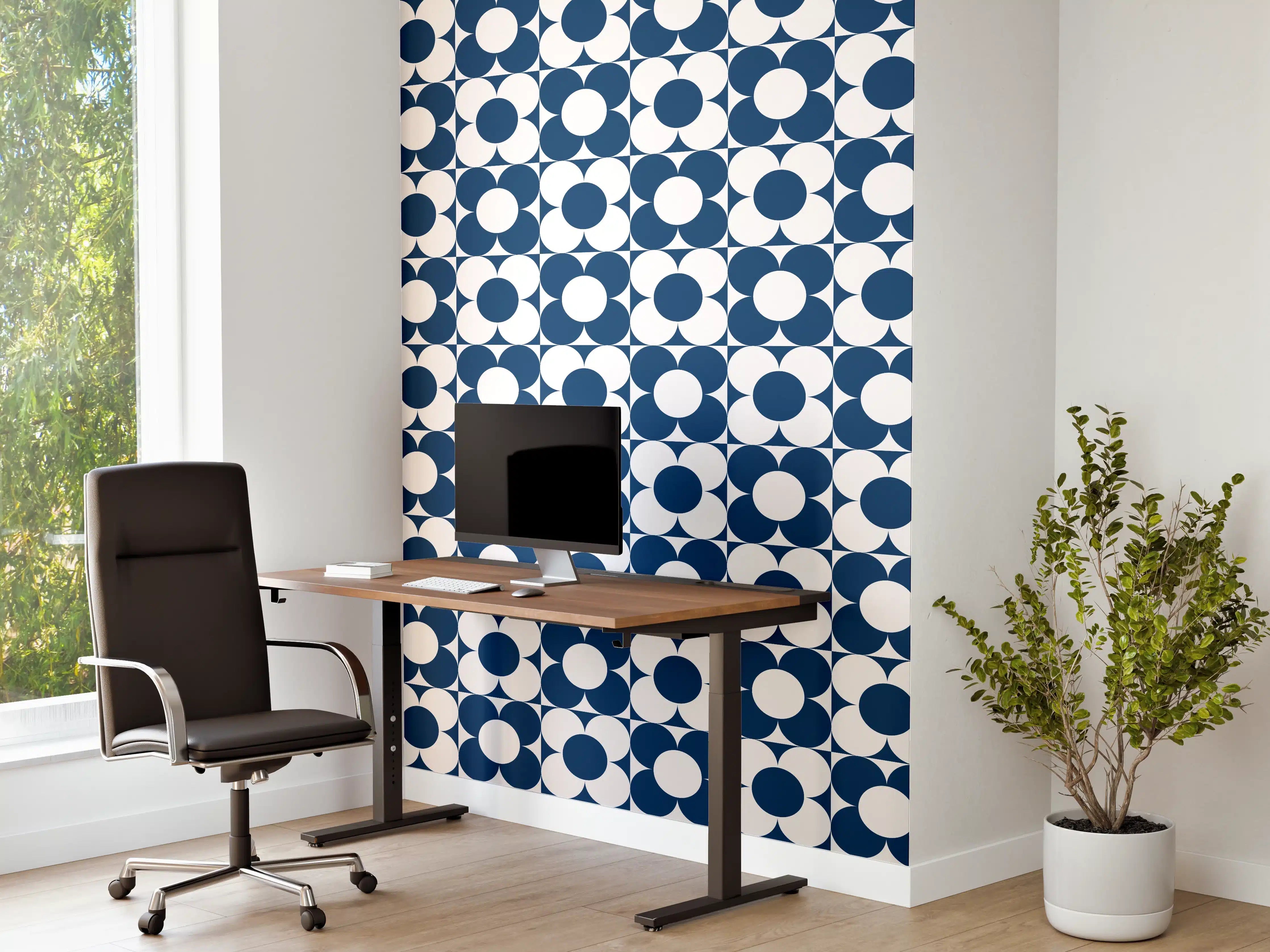 Büro Wandgestaltung - Luxus-Blauton-Wandgestaltung
