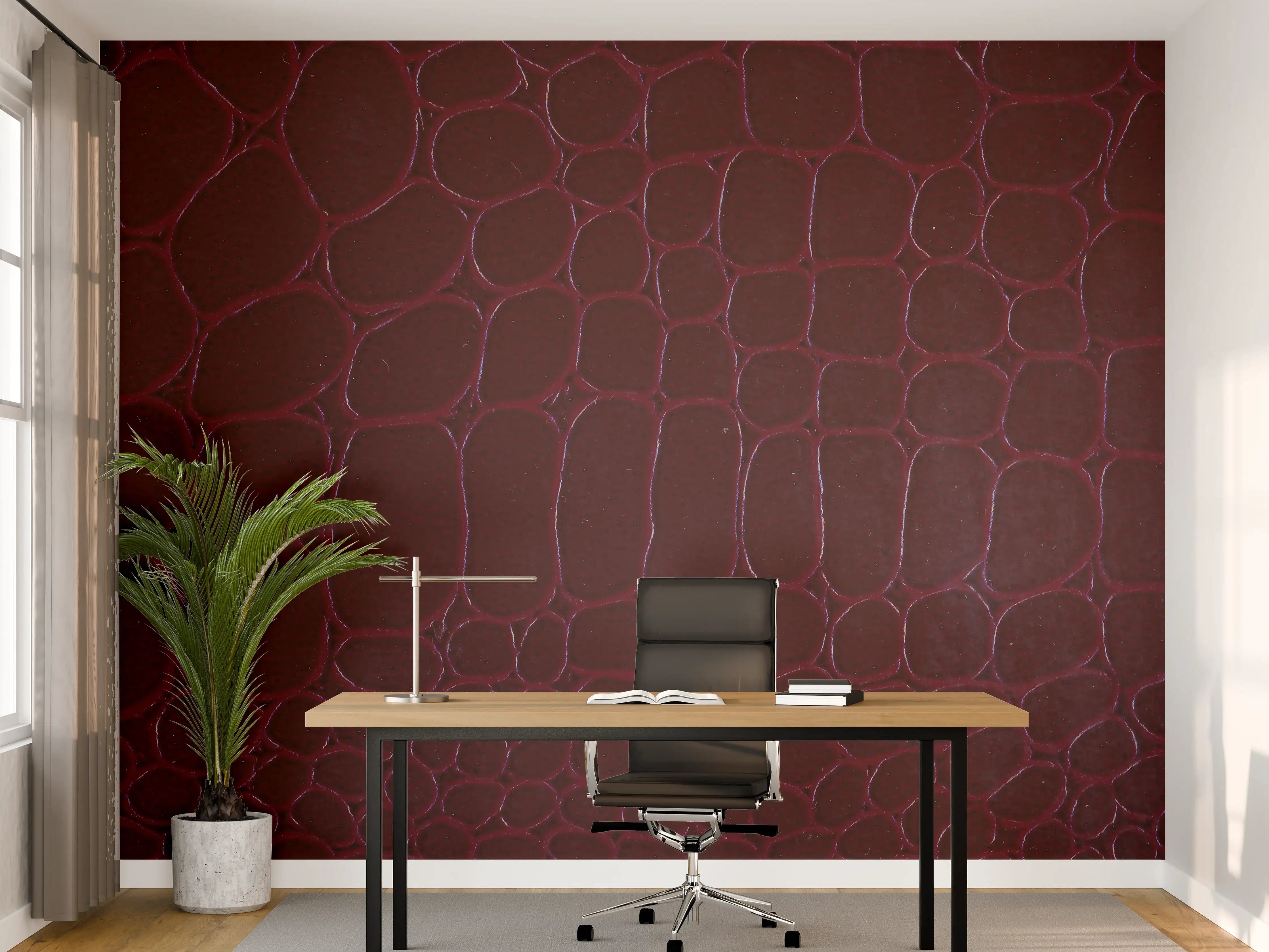 Büro Wandgestaltung - Luxus Krokodillederimitat Rot