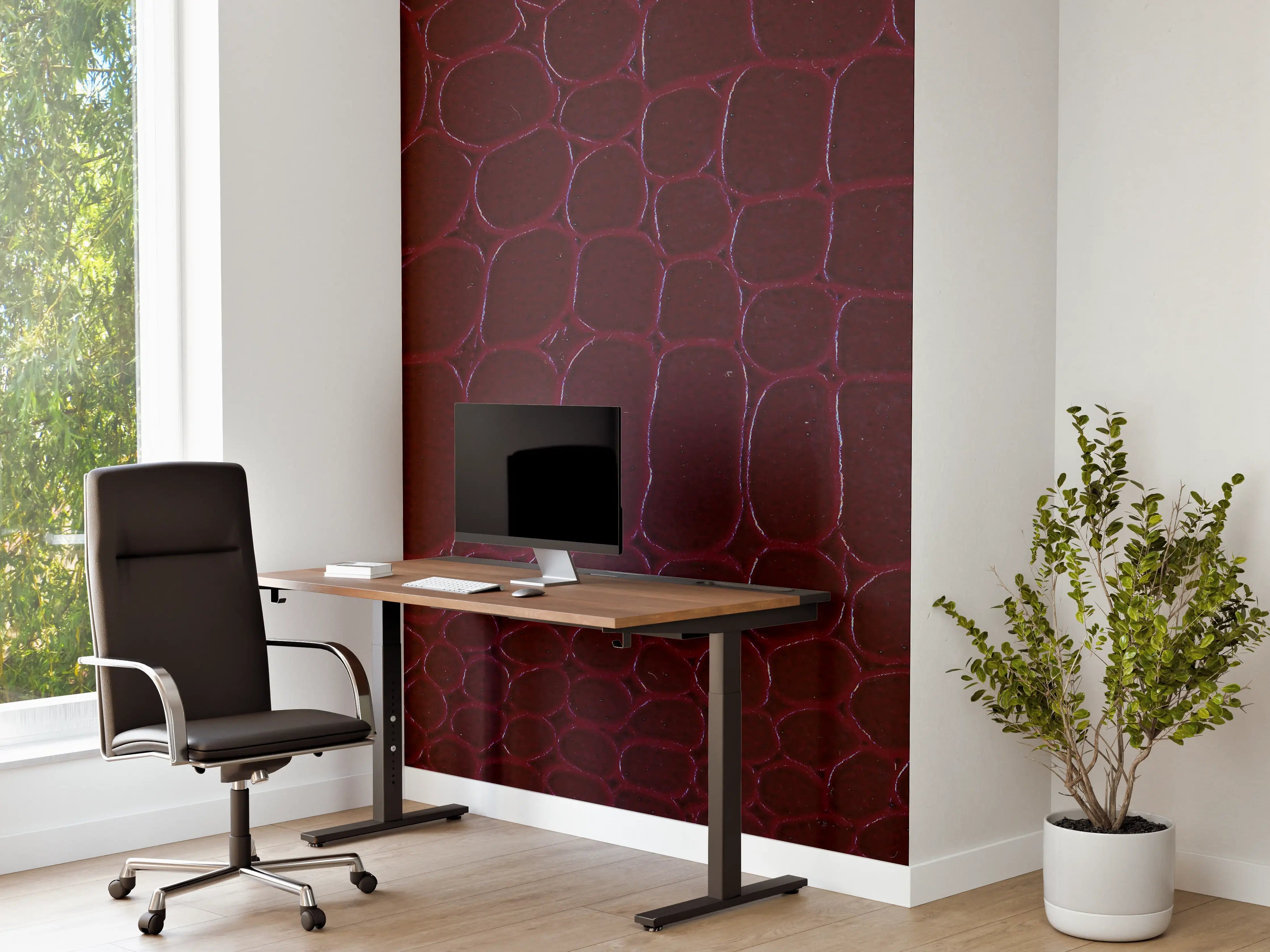 Büro Wandgestaltung - Luxus Krokodillederimitat Rot