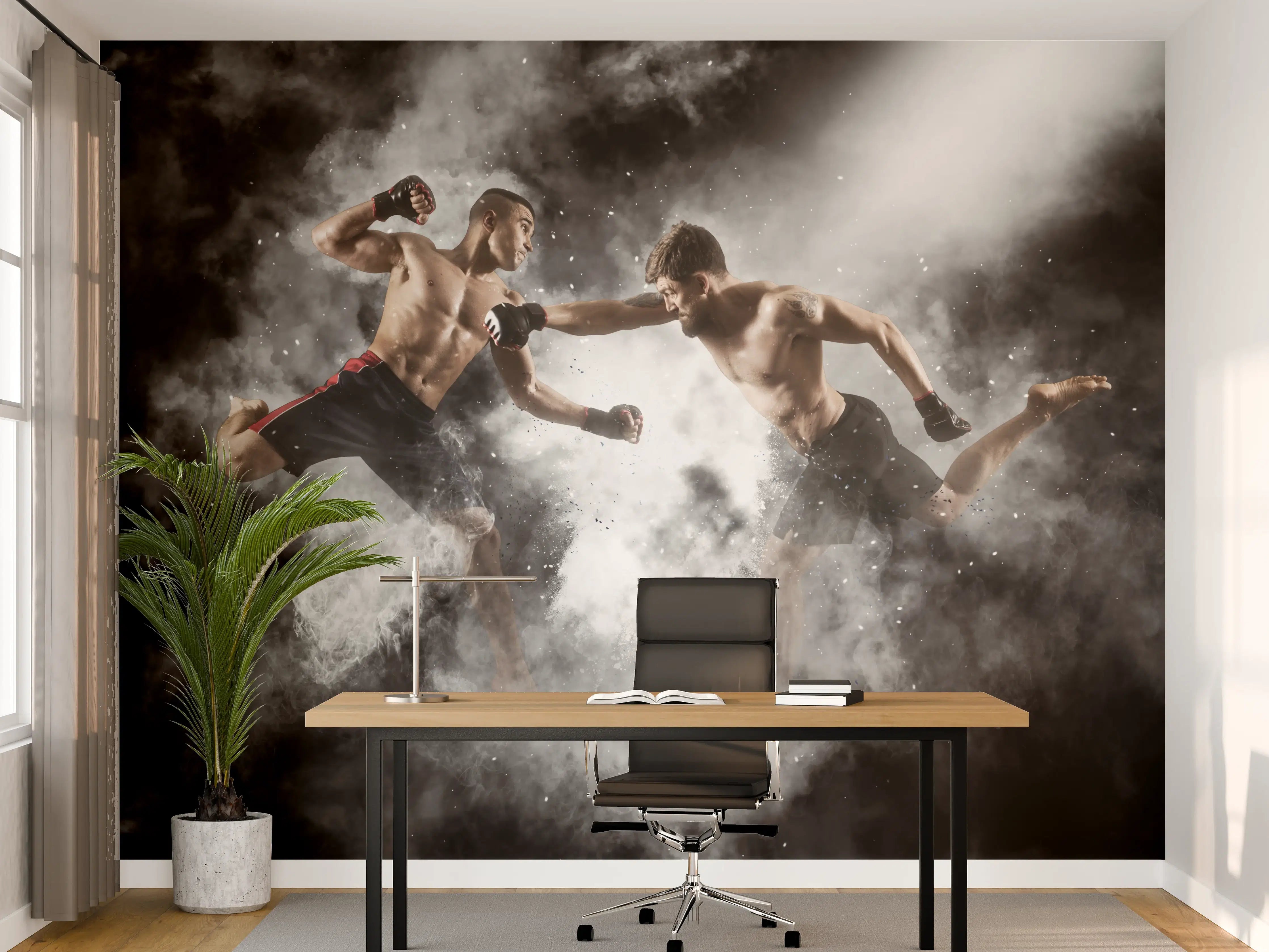 Büro Wandgestaltung - MMA-Boxer im Kampf