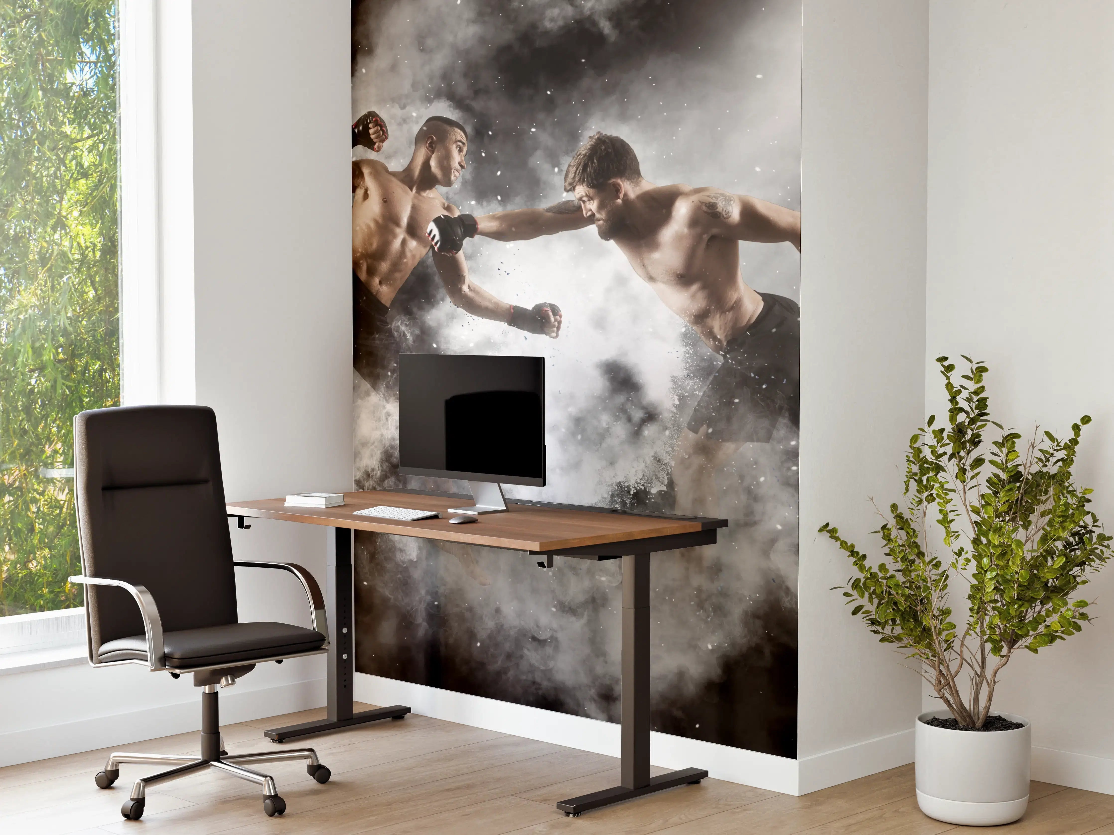Büro Wandgestaltung - MMA-Boxer im Kampf