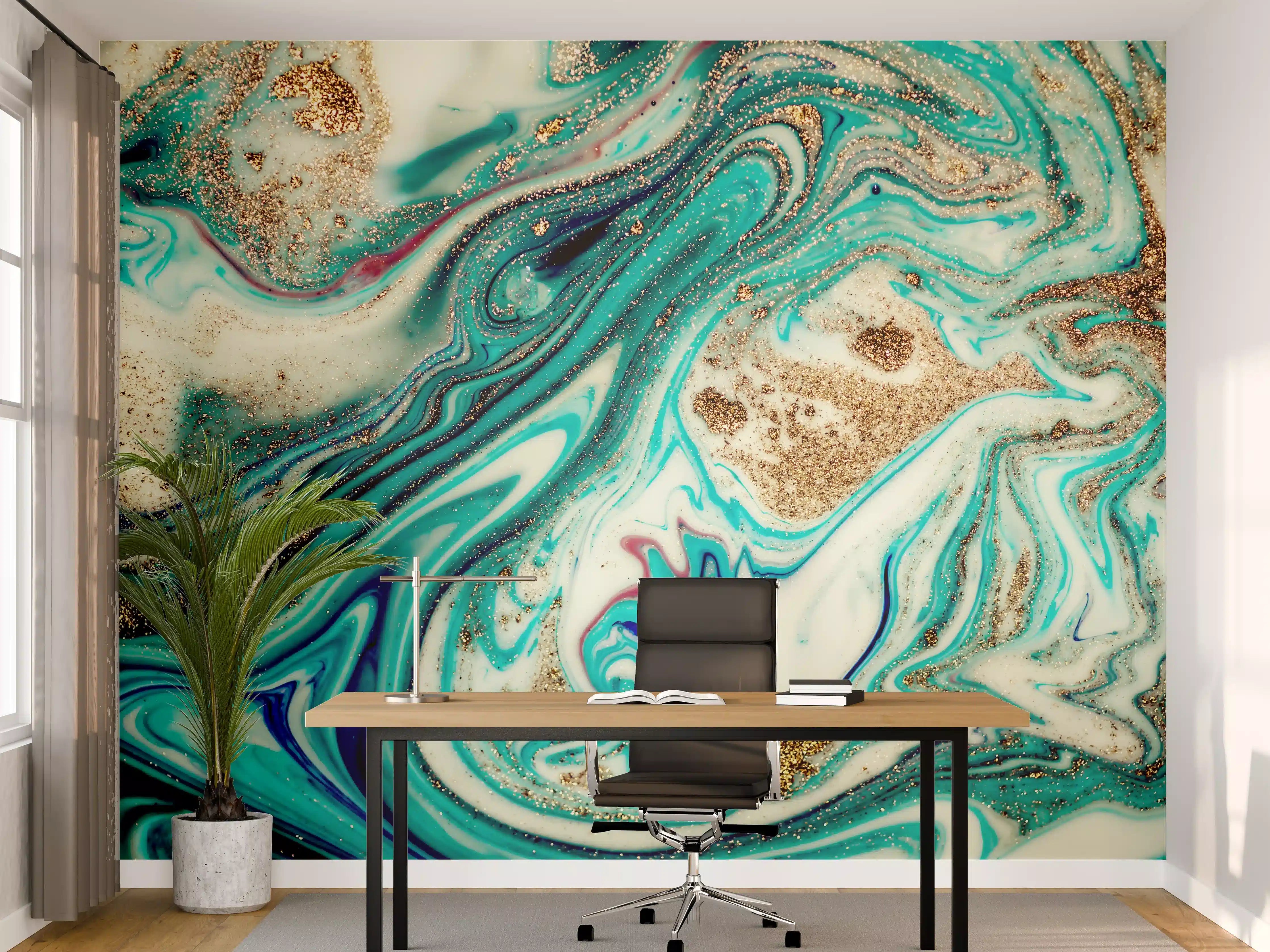 Büro Wandgestaltung - Magische Abstrakte Marmor-Kunst