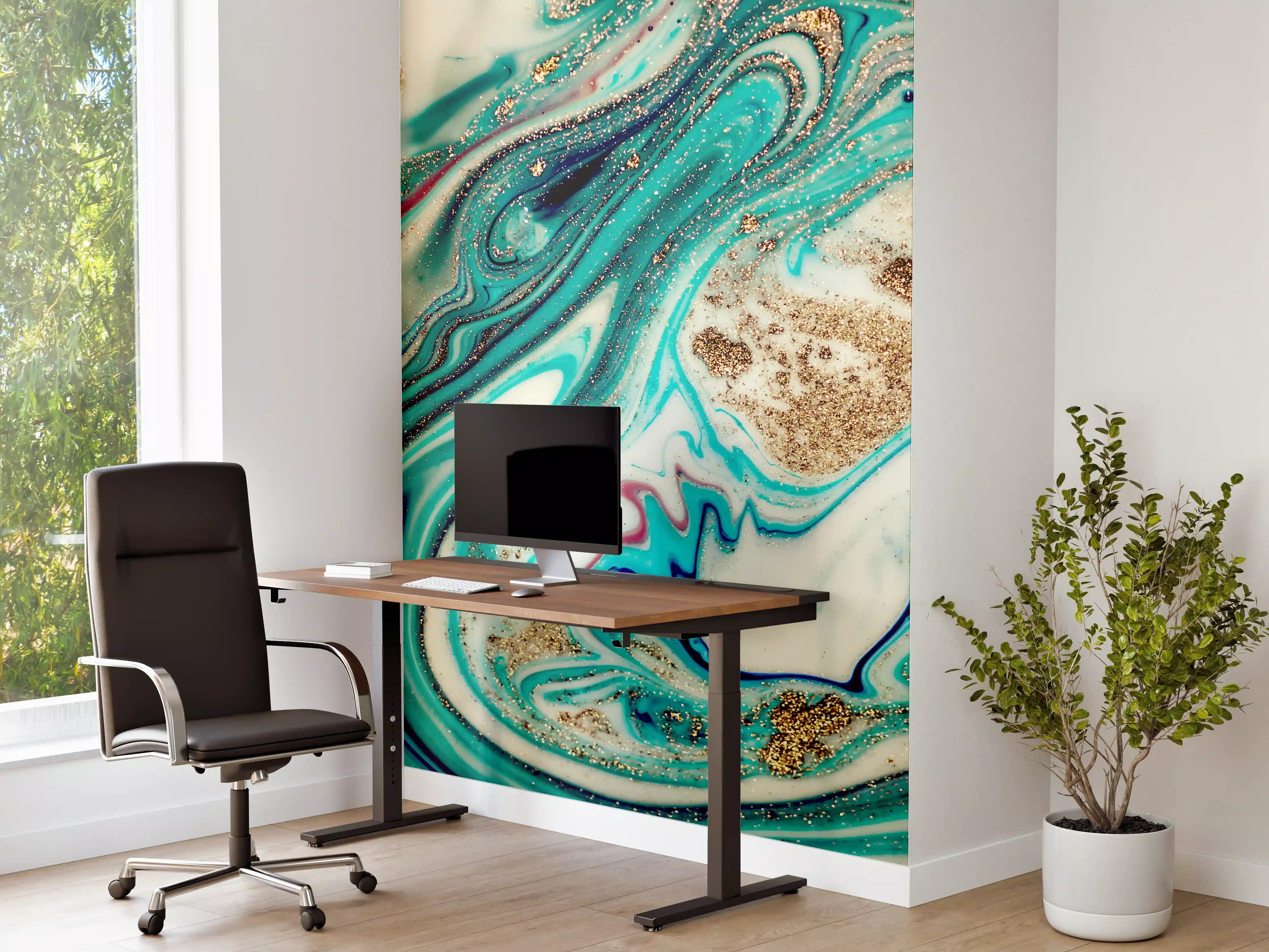 Büro Wandgestaltung - Magische Abstrakte Marmor-Kunst