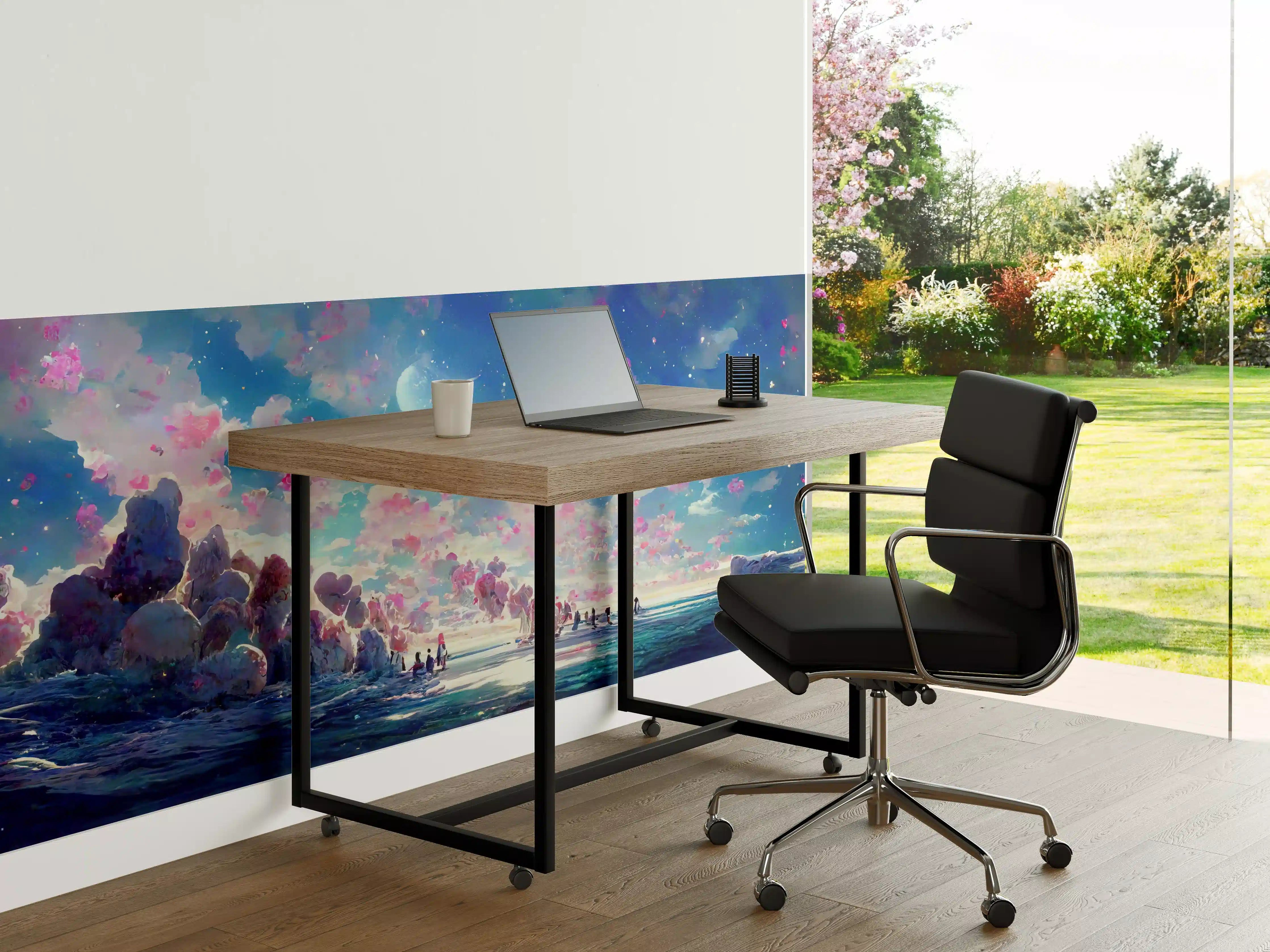 Büro Wandgestaltung - Magische Himmelslandschaft Rosa Blau