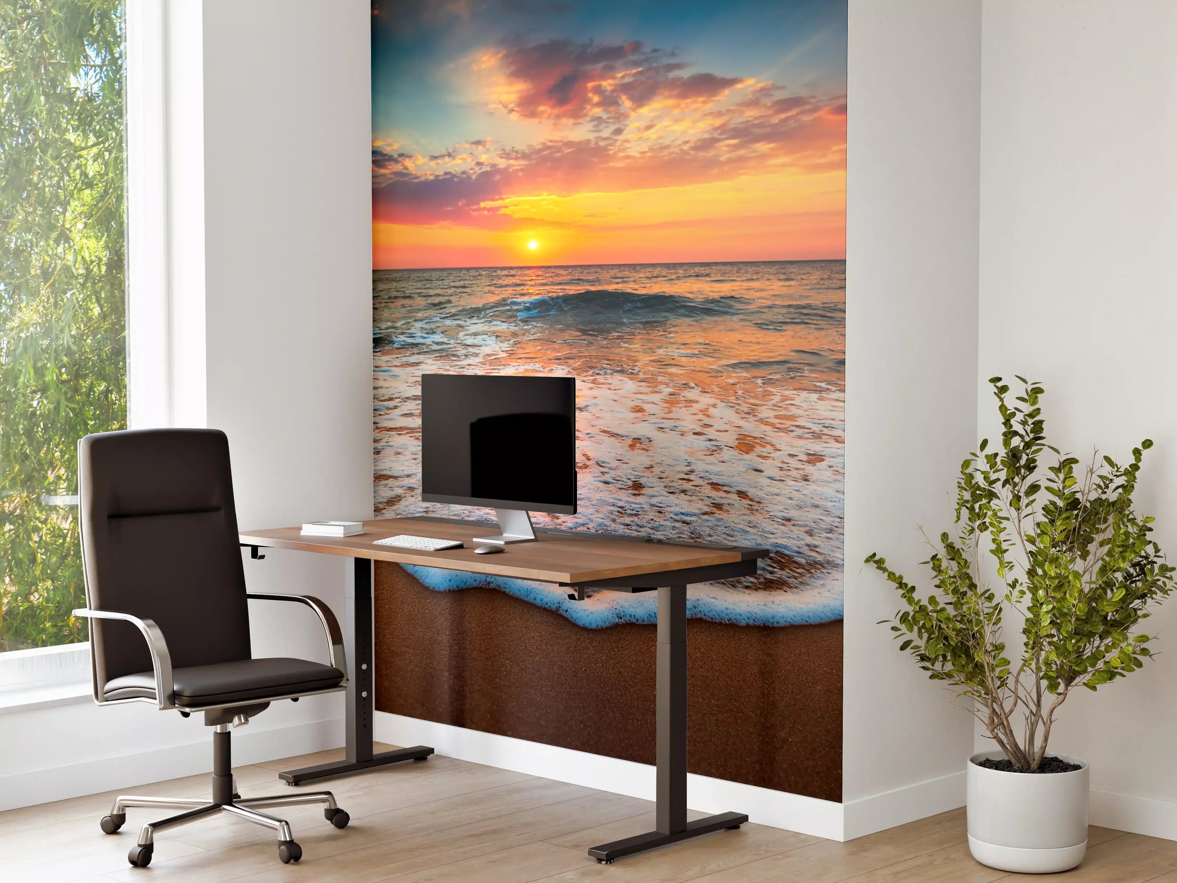 Büro Wandgestaltung - Magischer Sonnenaufgang Meer
