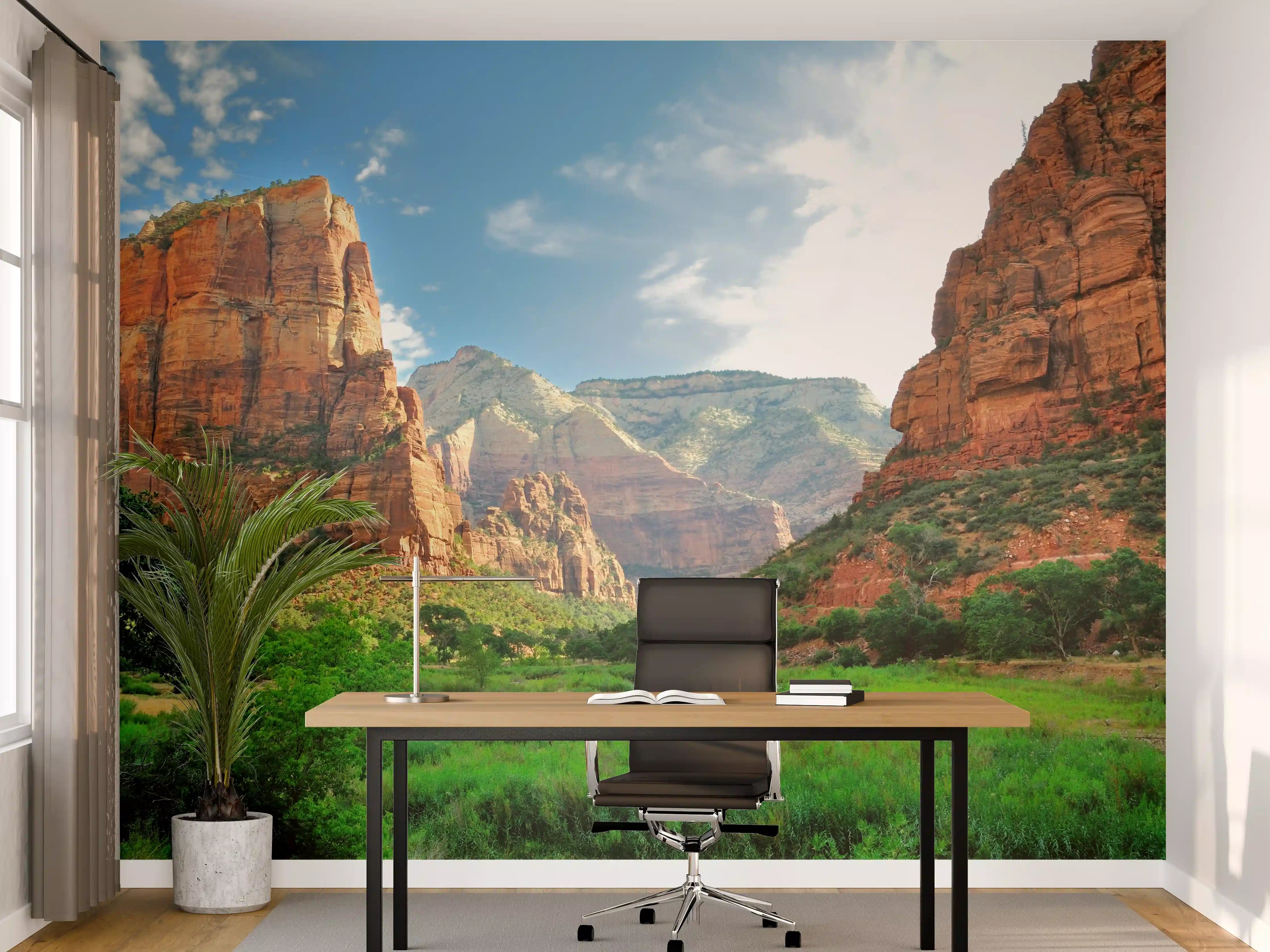 Büro Wandgestaltung - Majestätische Canyon-Landschaft mit Fluss