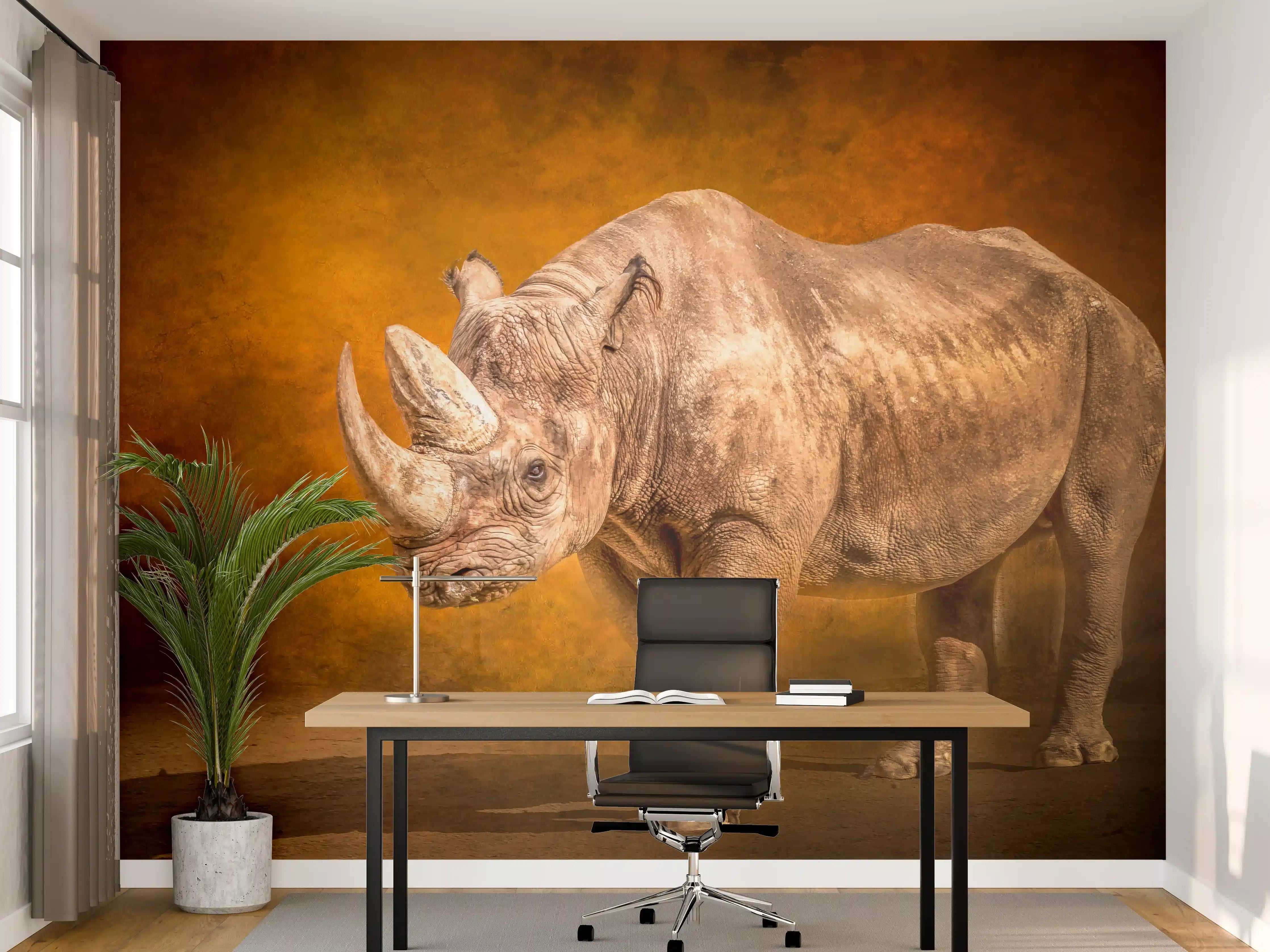 Büro Wandgestaltung - Majestätisches Nashorn