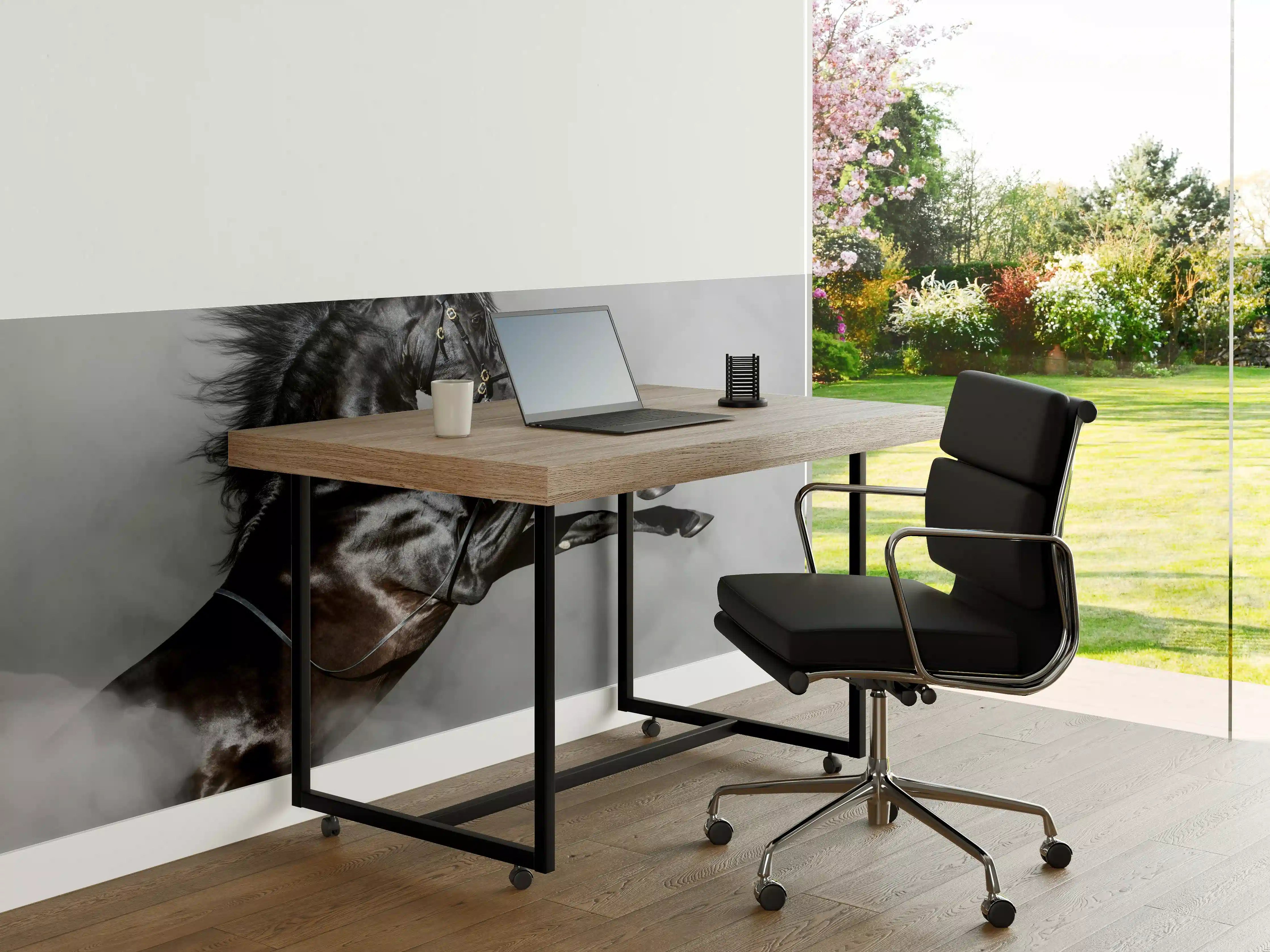 Büro Wandgestaltung - Majestätisches Schwarzes Pferd