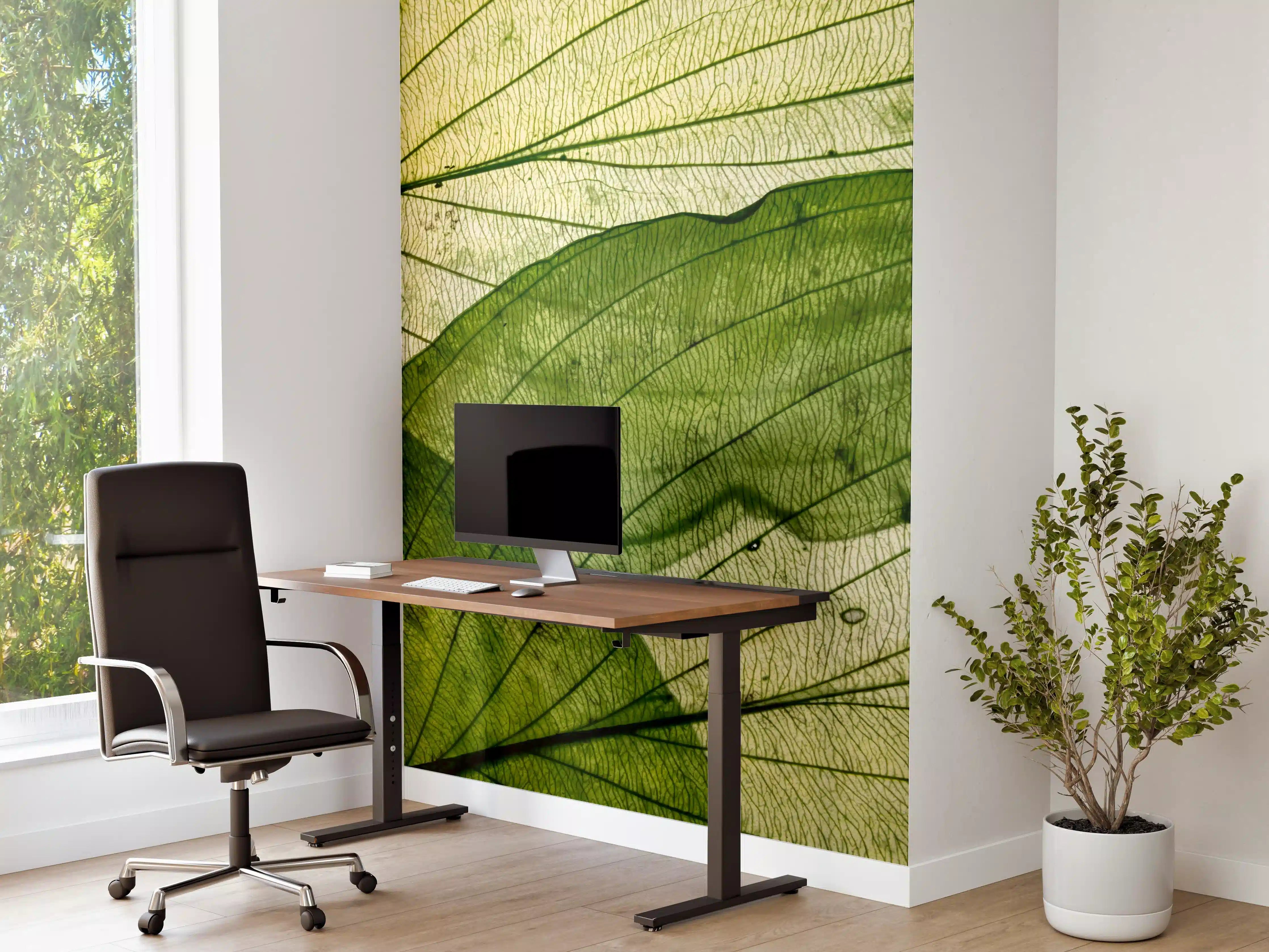 Büro Wandgestaltung - Makrotextur von herbstlich getrockneten Blättern