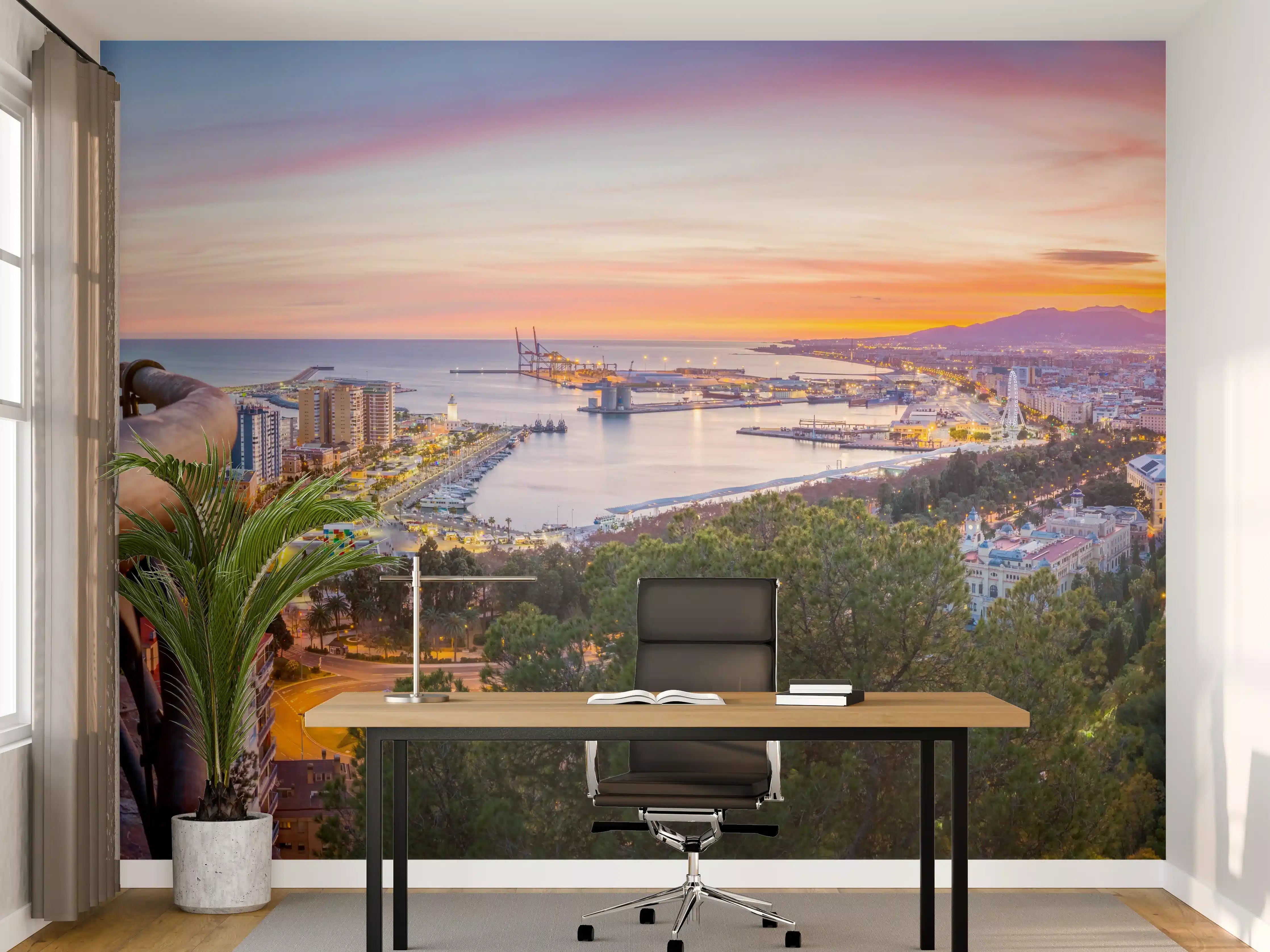 Büro Wandgestaltung - Málaga Aussicht von den Bergen