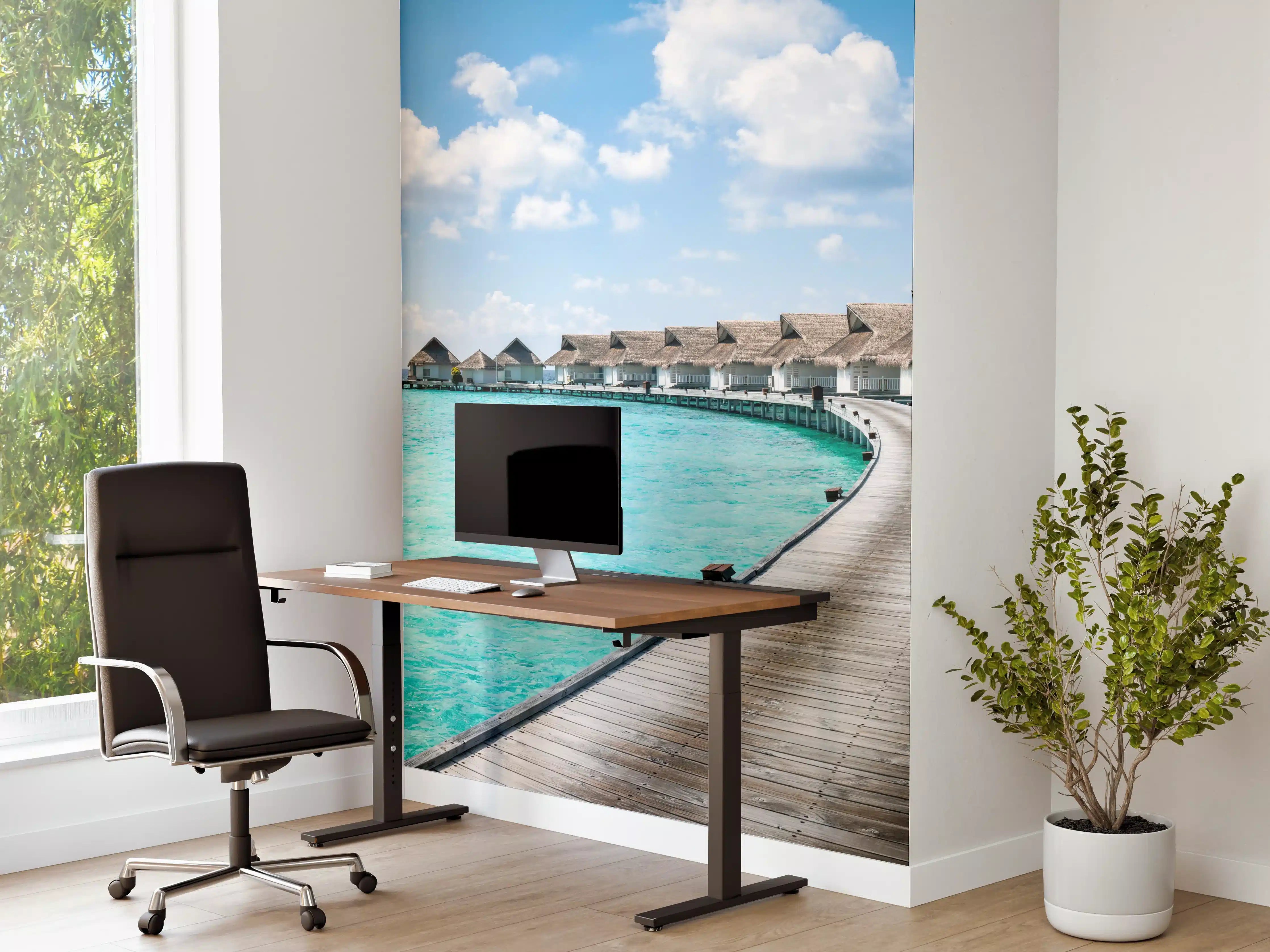 Büro Wandgestaltung - Malediven Wasser-Hotel