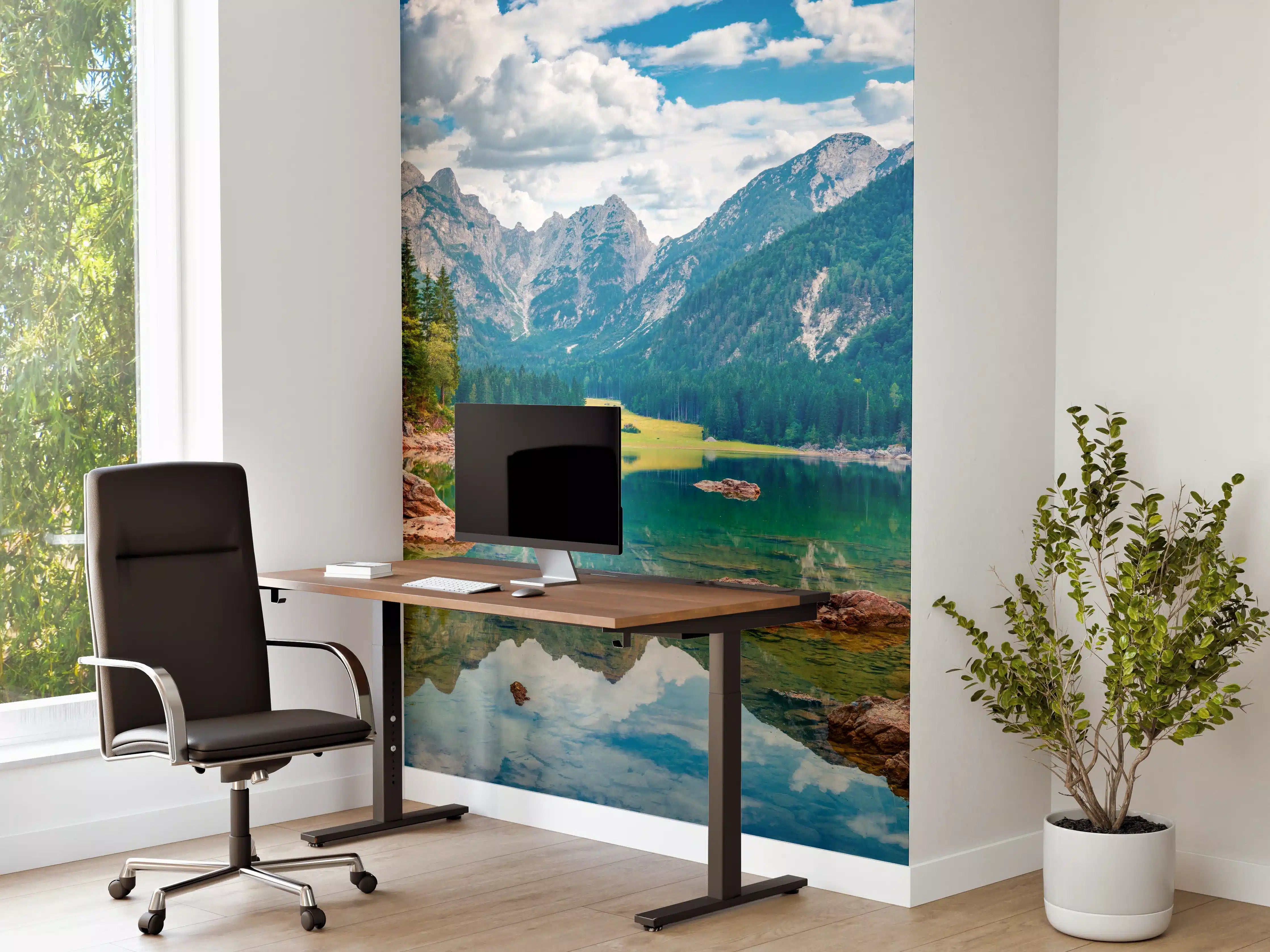 Büro Wandgestaltung - Malerische Sommeransicht des Fusine Sees
