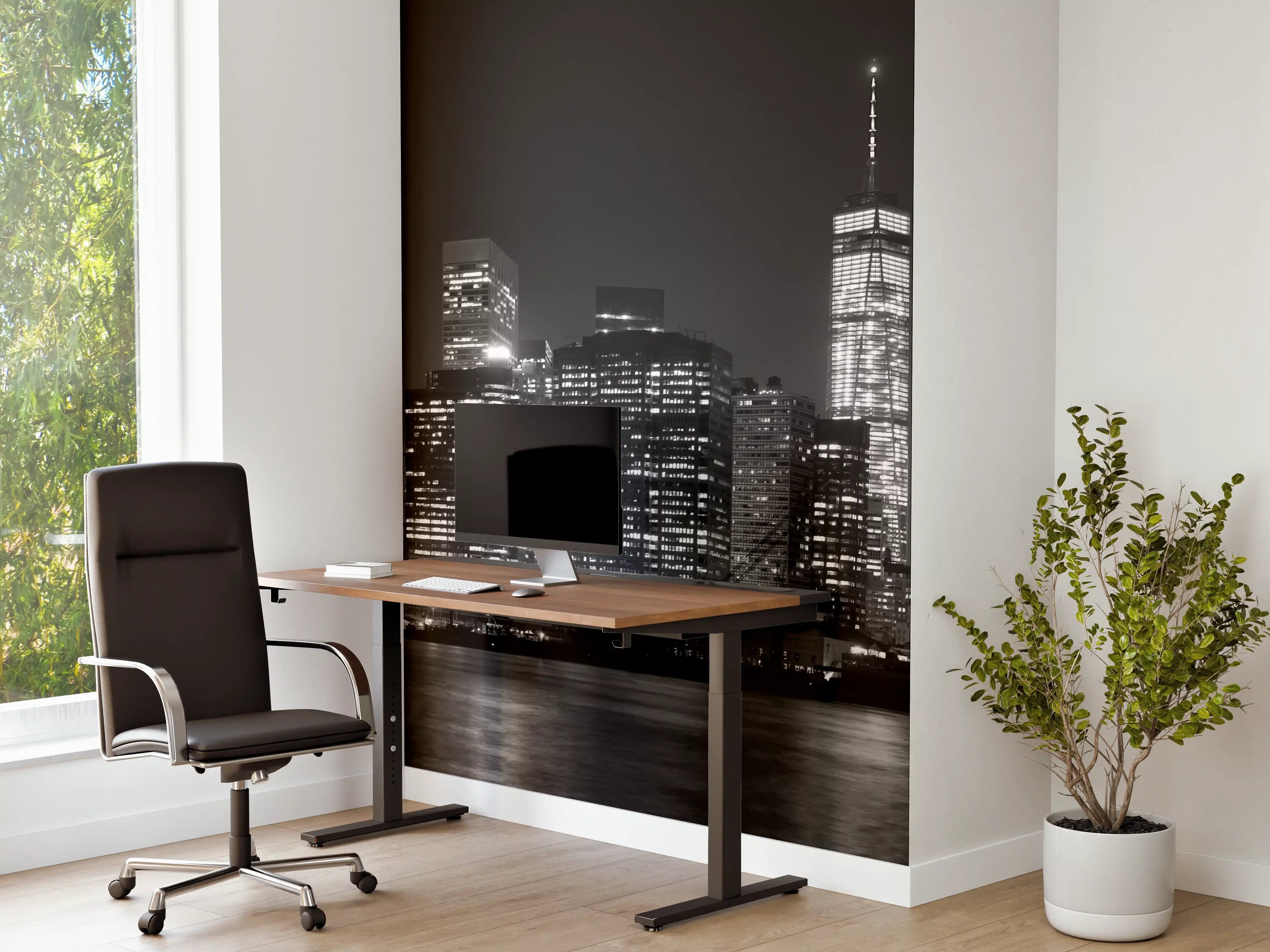 Büro Wandgestaltung - Manhattan Skyline Schwarz-Weiß