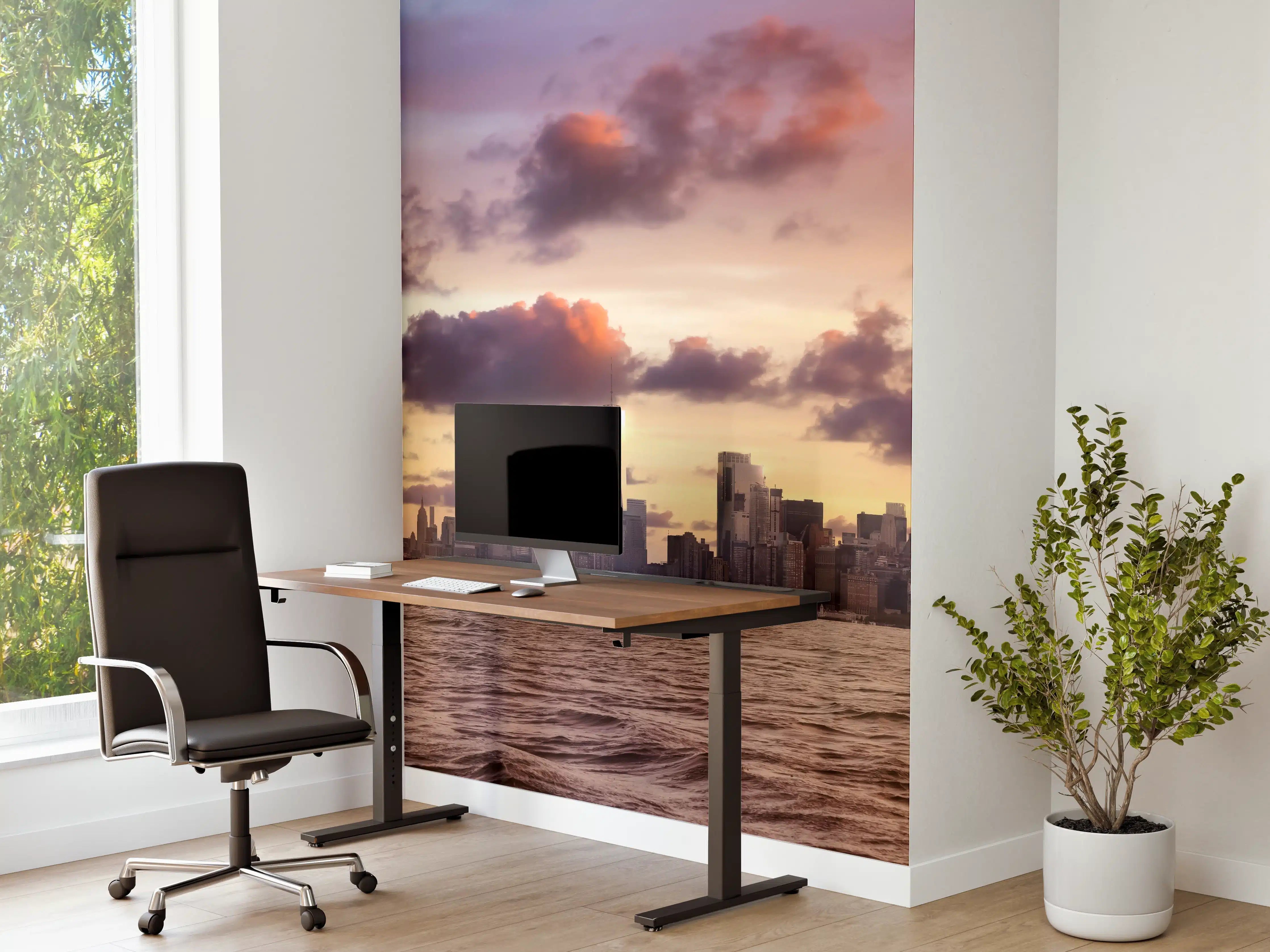 Büro Wandgestaltung - Manhattan Skyline Sonnenuntergang