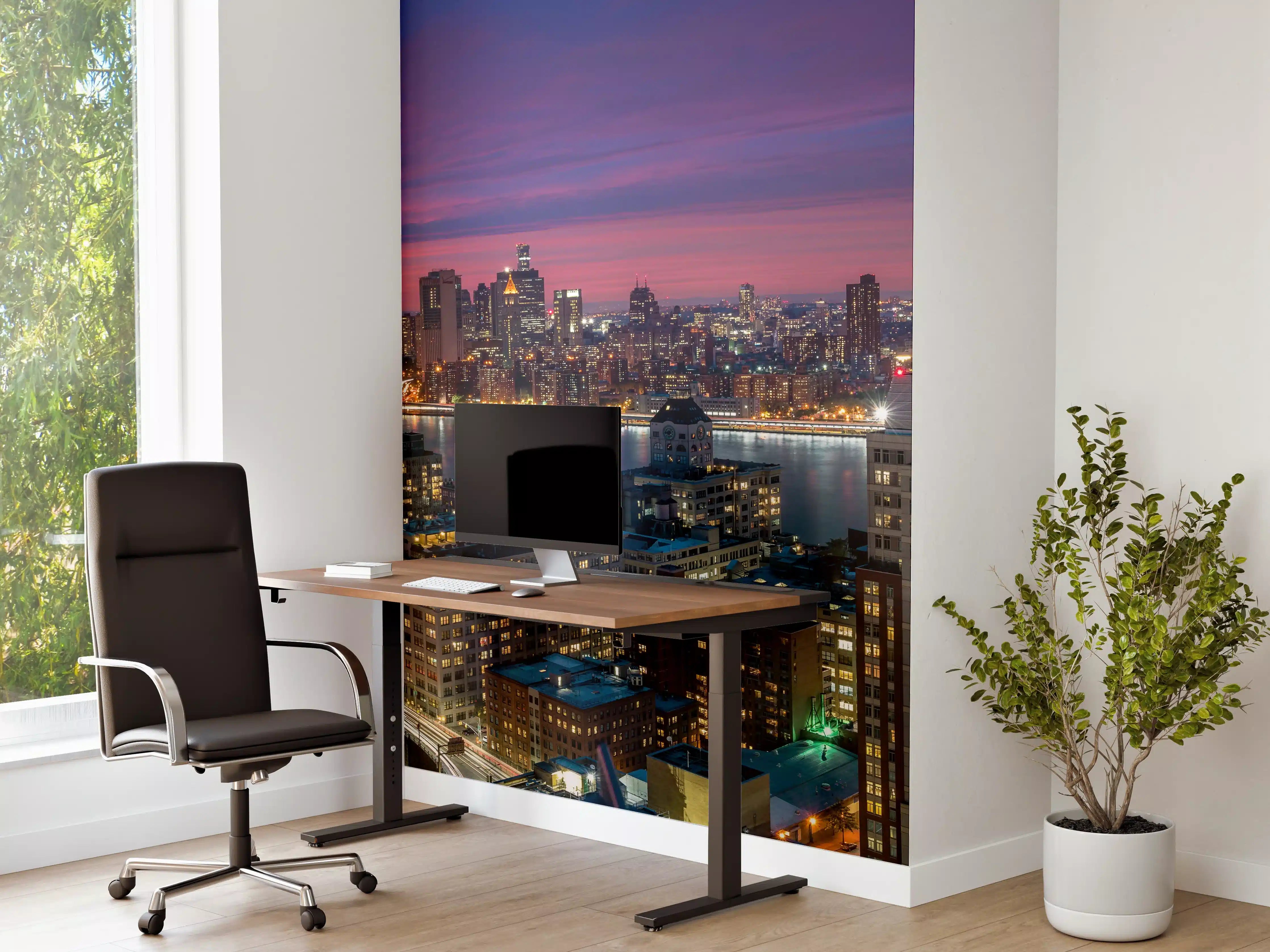 Büro Wandgestaltung - Manhattan Skyline bei Dämmerung
